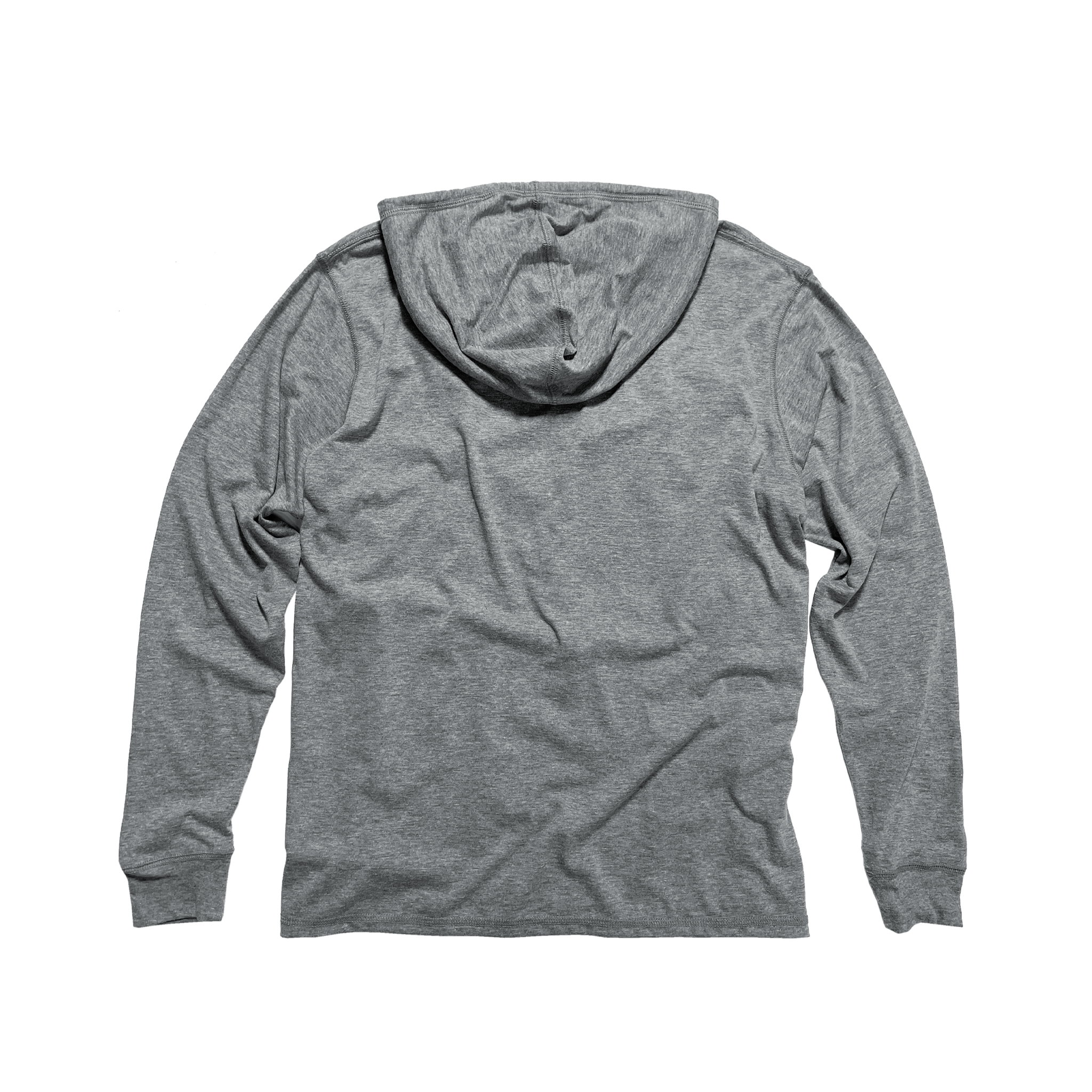 Unisex Eco-Triblend Long Sleeve Hooded Tee (Heather Grey)