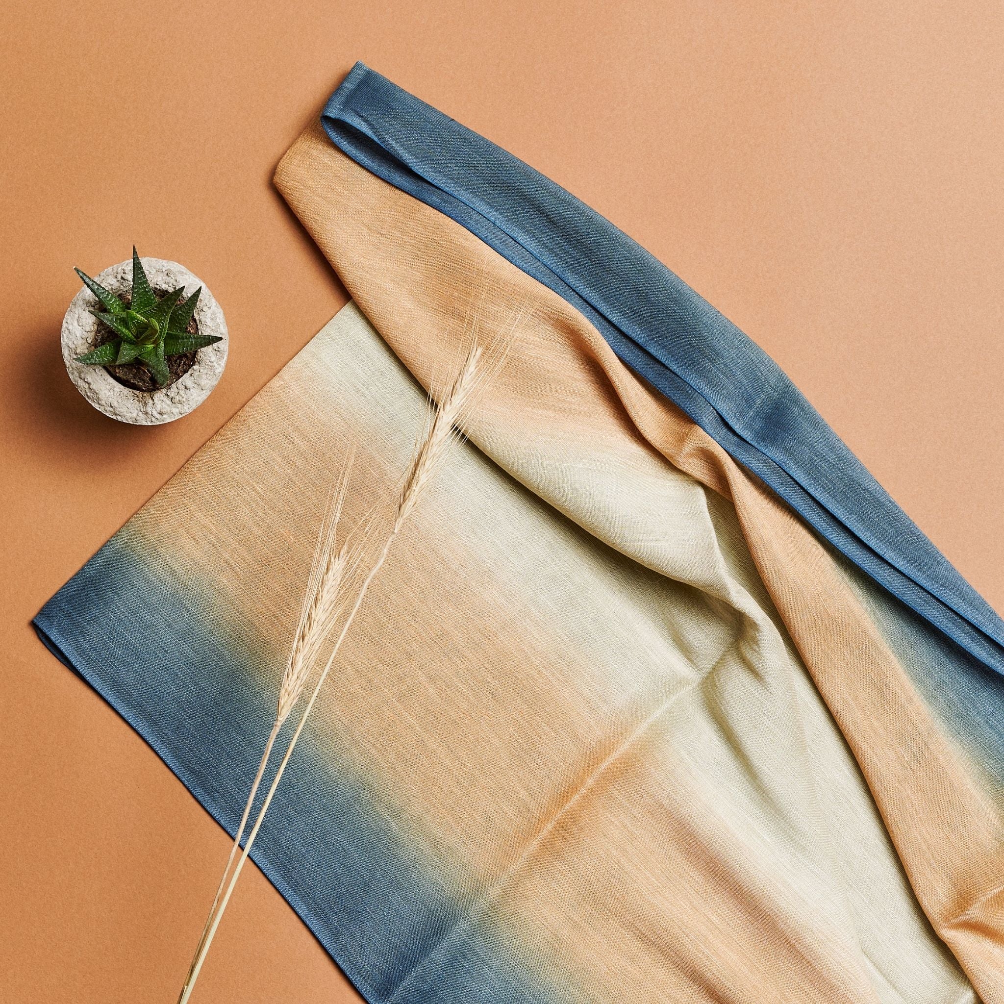 Oceana Soft Linen Silk Handloom Scarf (Beige)