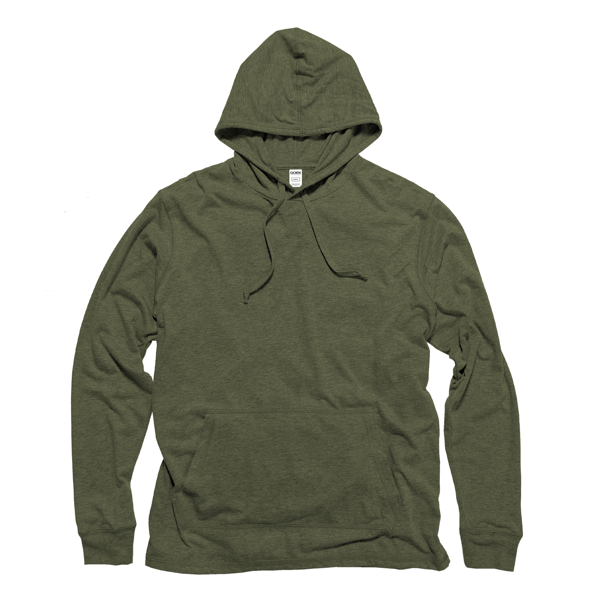 Unisex Eco-Triblend Long Sleeve Hooded Tee (Olive)