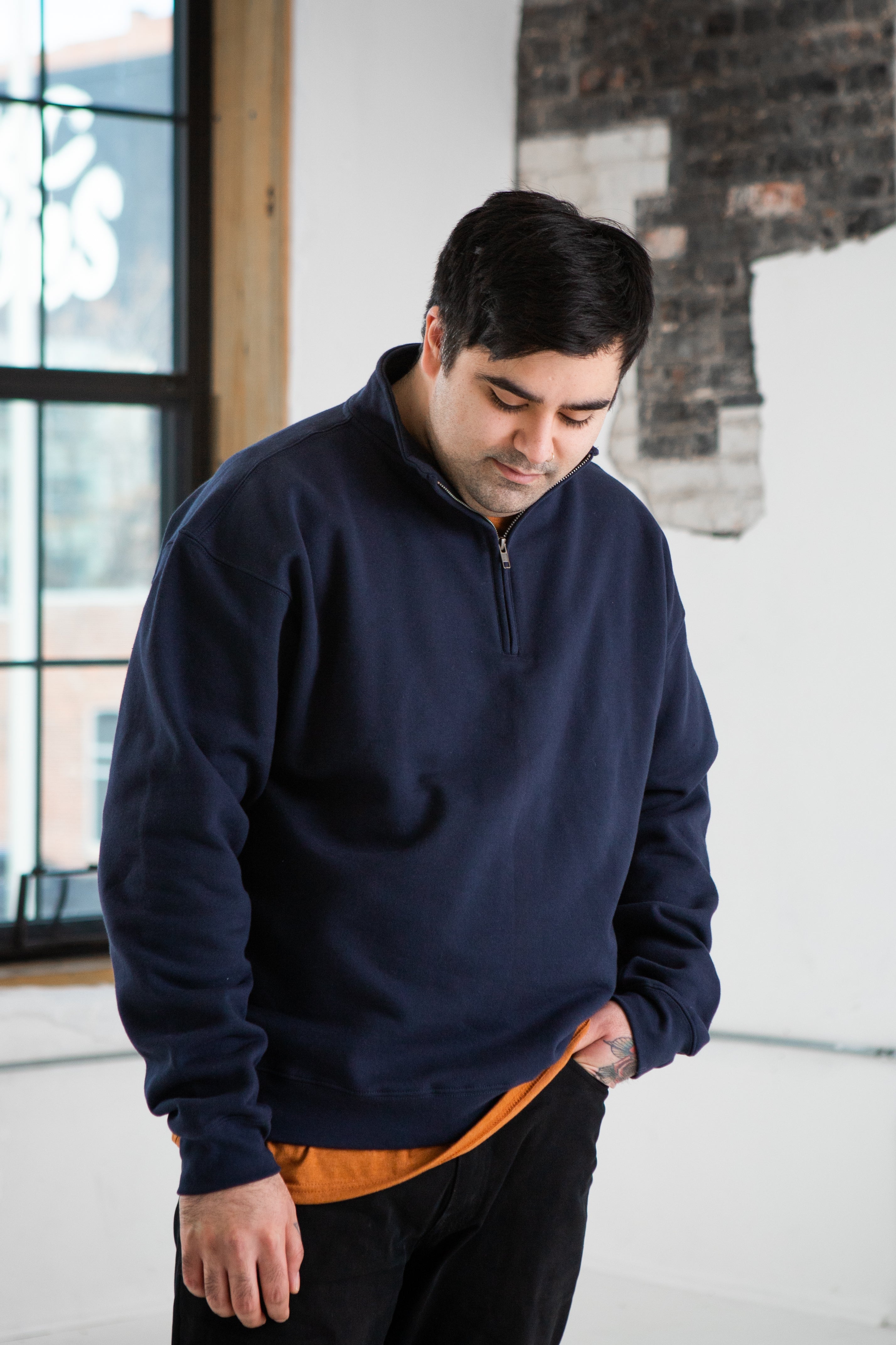 Unisex Fleece 1/4 Zip (Navy)