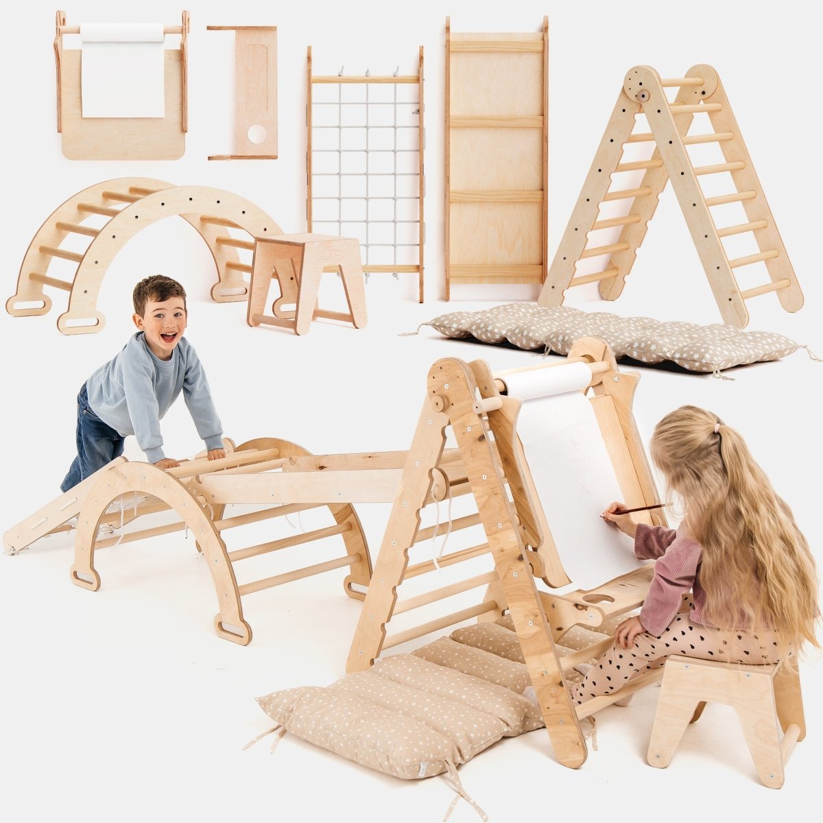 6-in-1 Montessori Climbing Set (Art Addition)