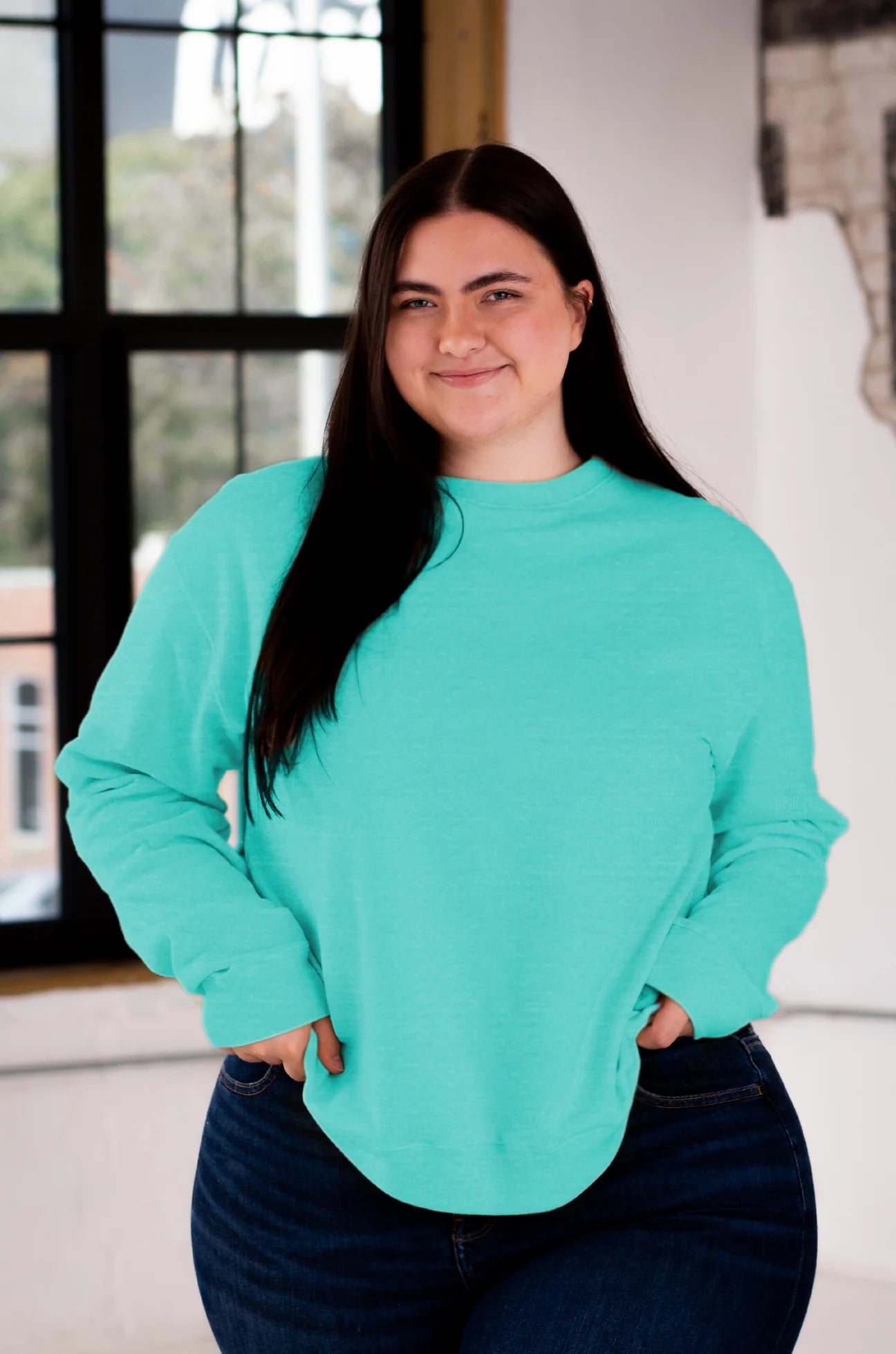 Unisex Heathered Fleece Crew