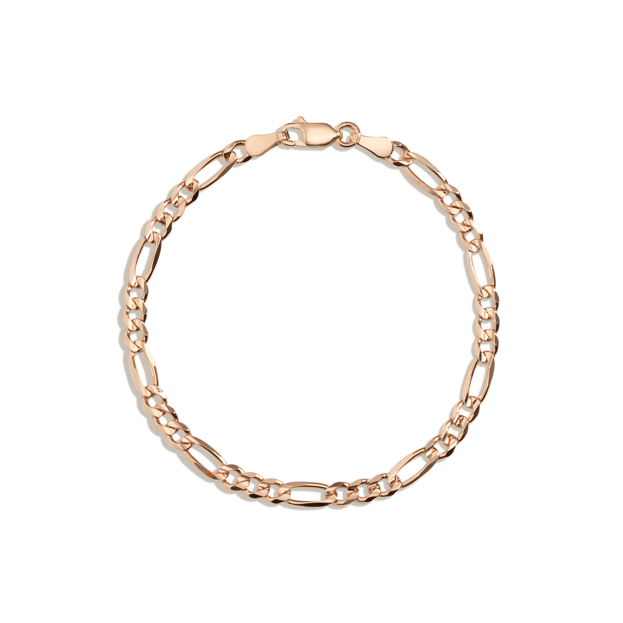 Large Gold Figaro Chain Bracelet