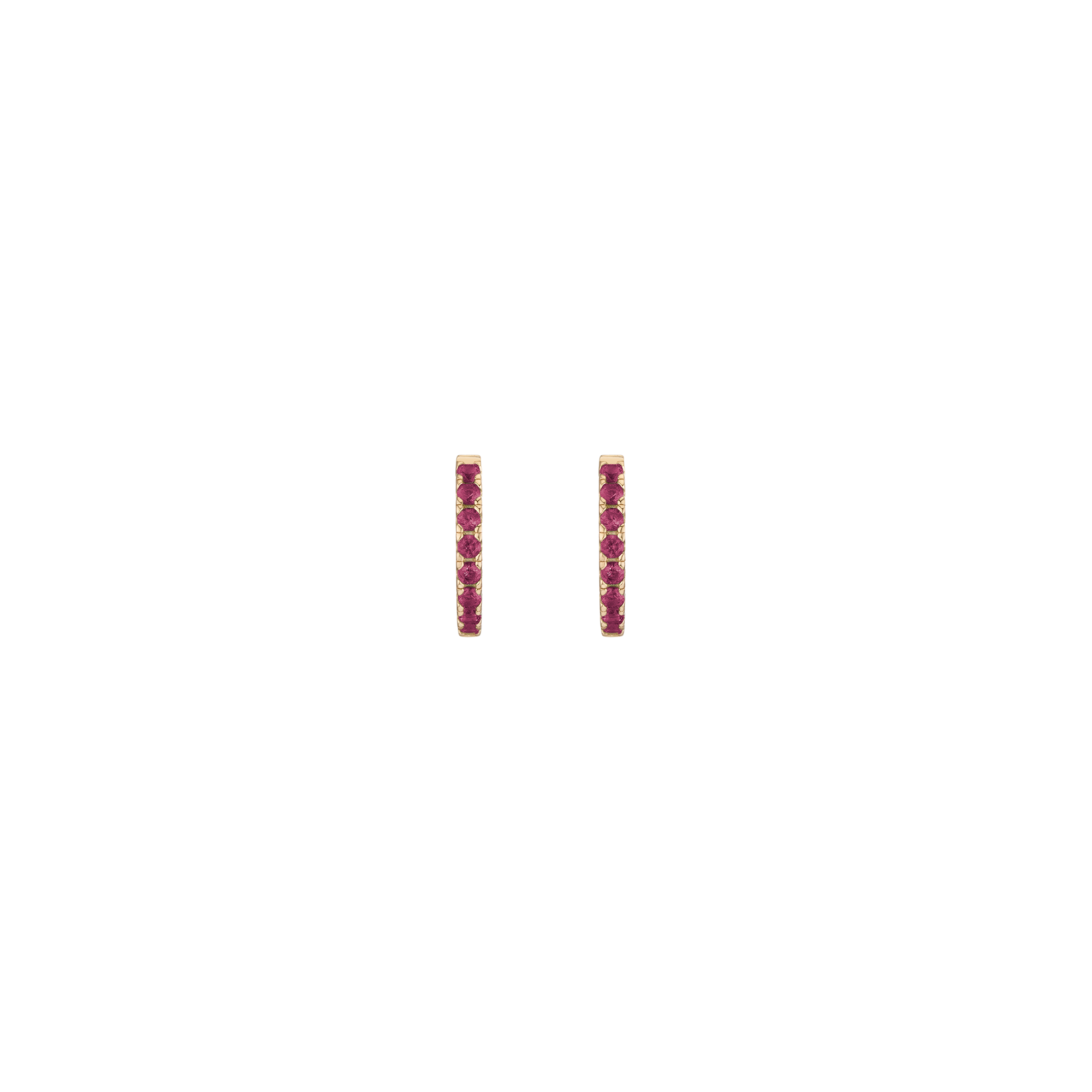 Lab Grown Red Ruby Huggie Earrings