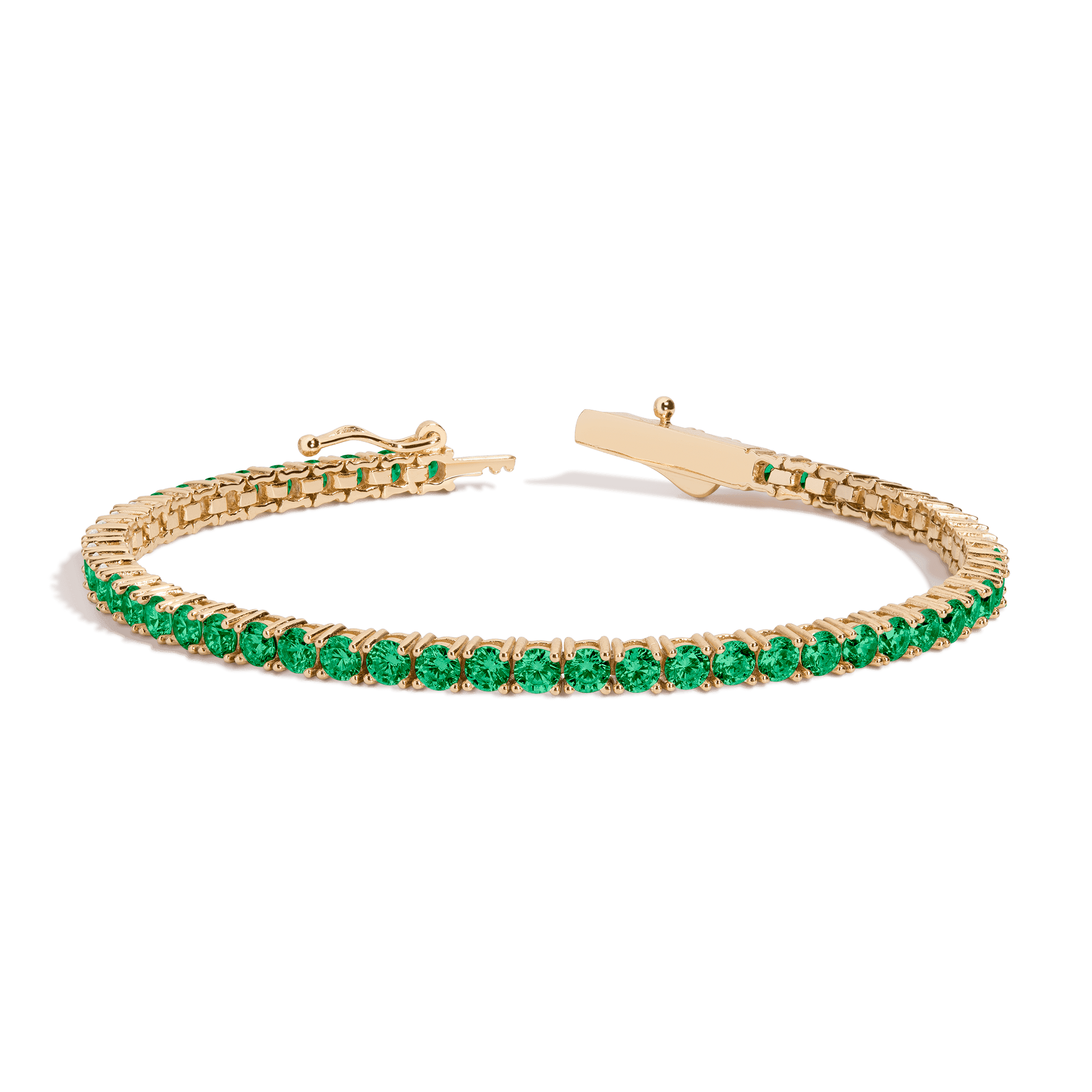 Lab Grown Green Emerald Tennis Bracelet (6ct)