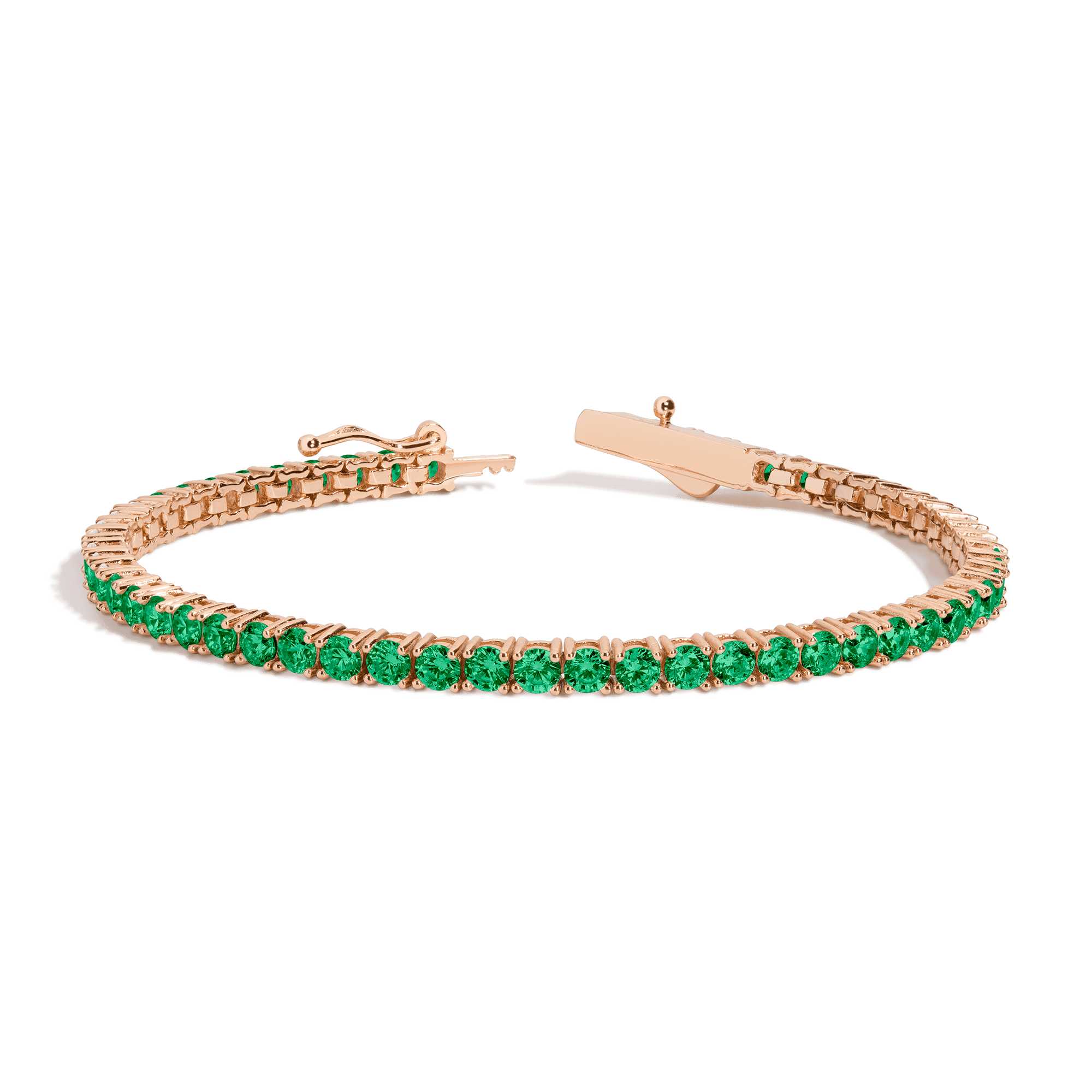 Lab Grown Green Emerald Tennis Bracelet (6ct)