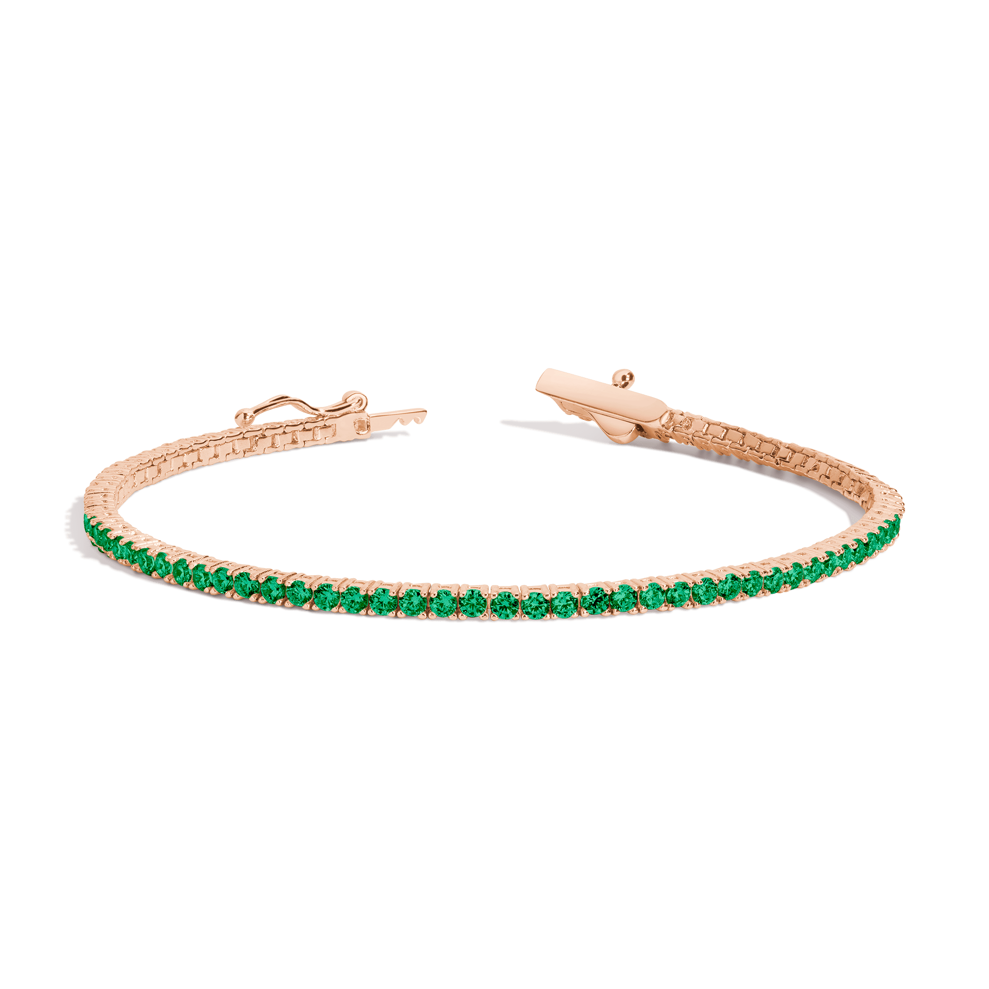 Lab Grown Green Emerald Tennis Bracelet
