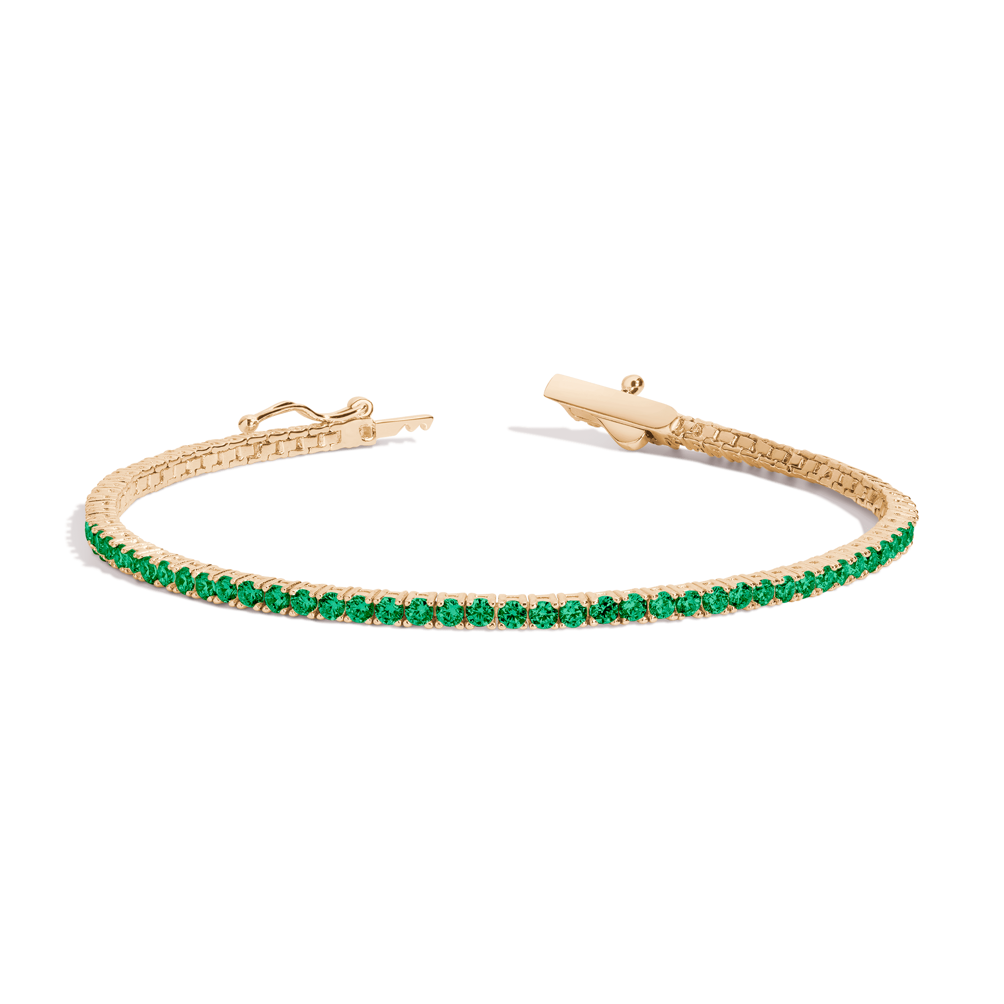 Lab Grown Green Emerald Tennis Bracelet