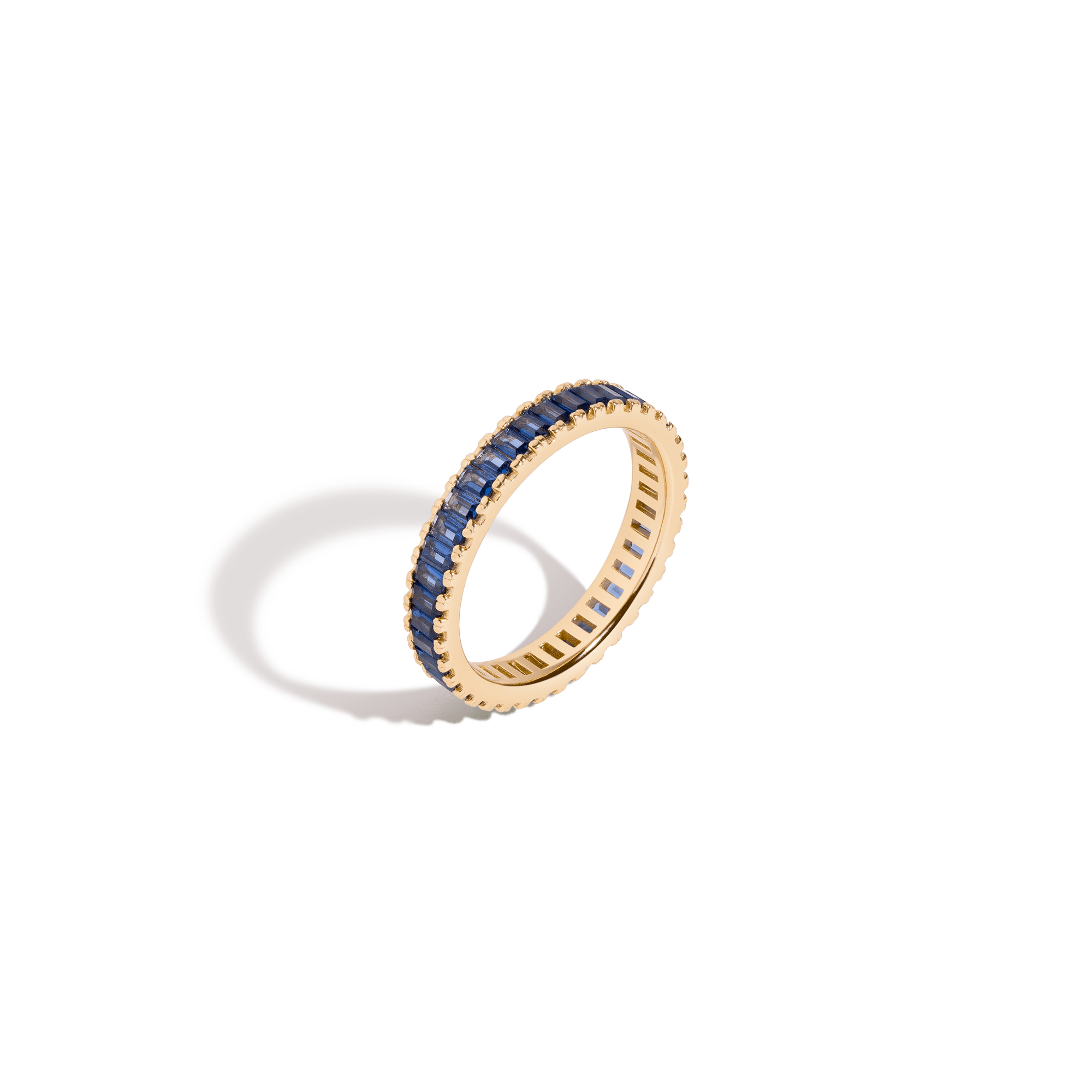 Lab Grown Blue Sapphire Baguette Eternity Ring