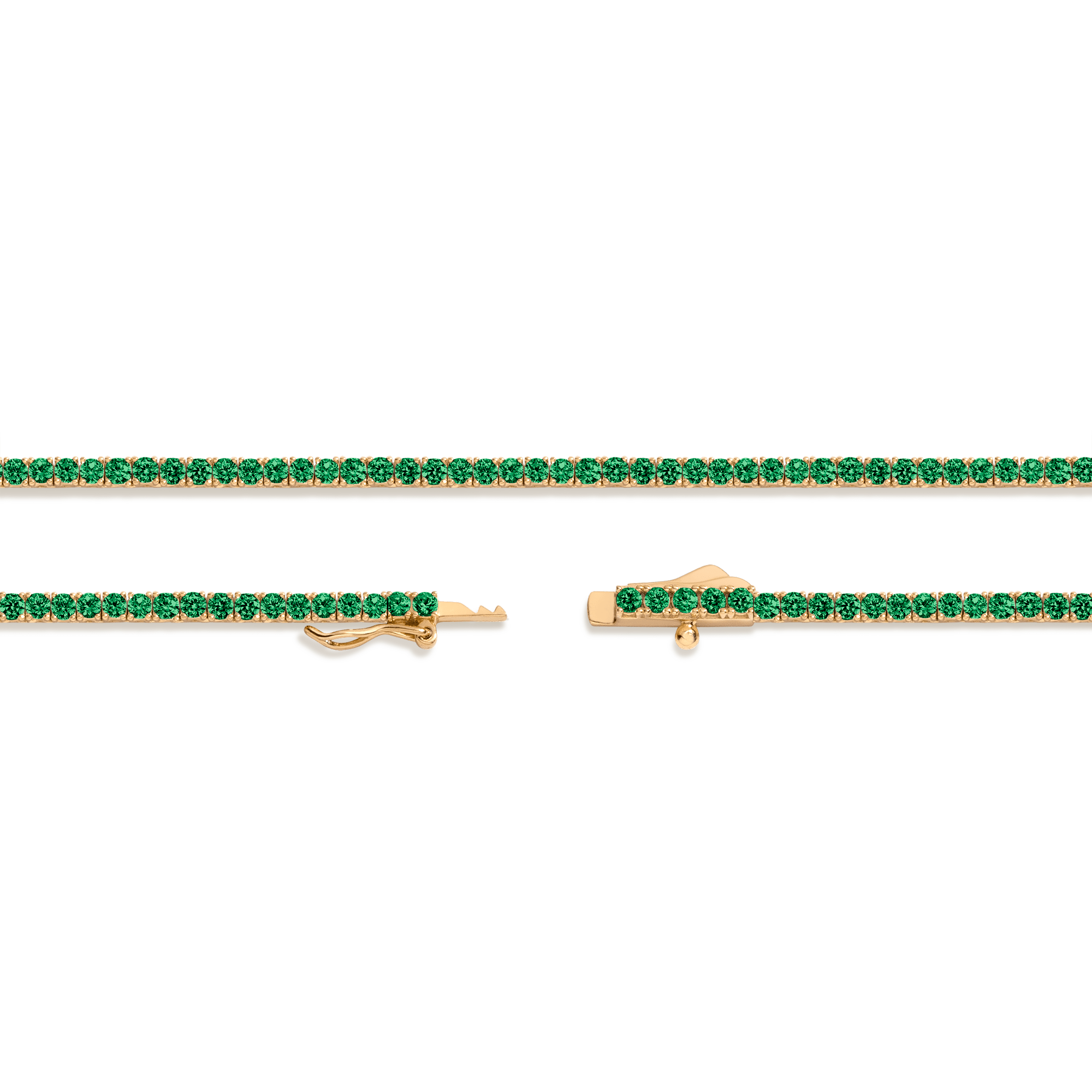 Lab Grown Green Emerald Tennis Necklace