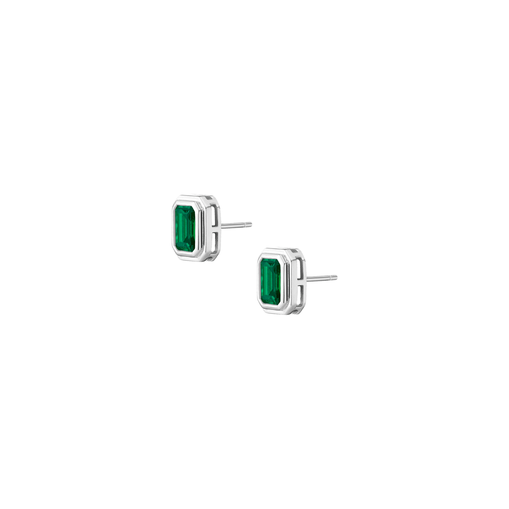 Lab Grown Emerald Heirloom Stud Earrings