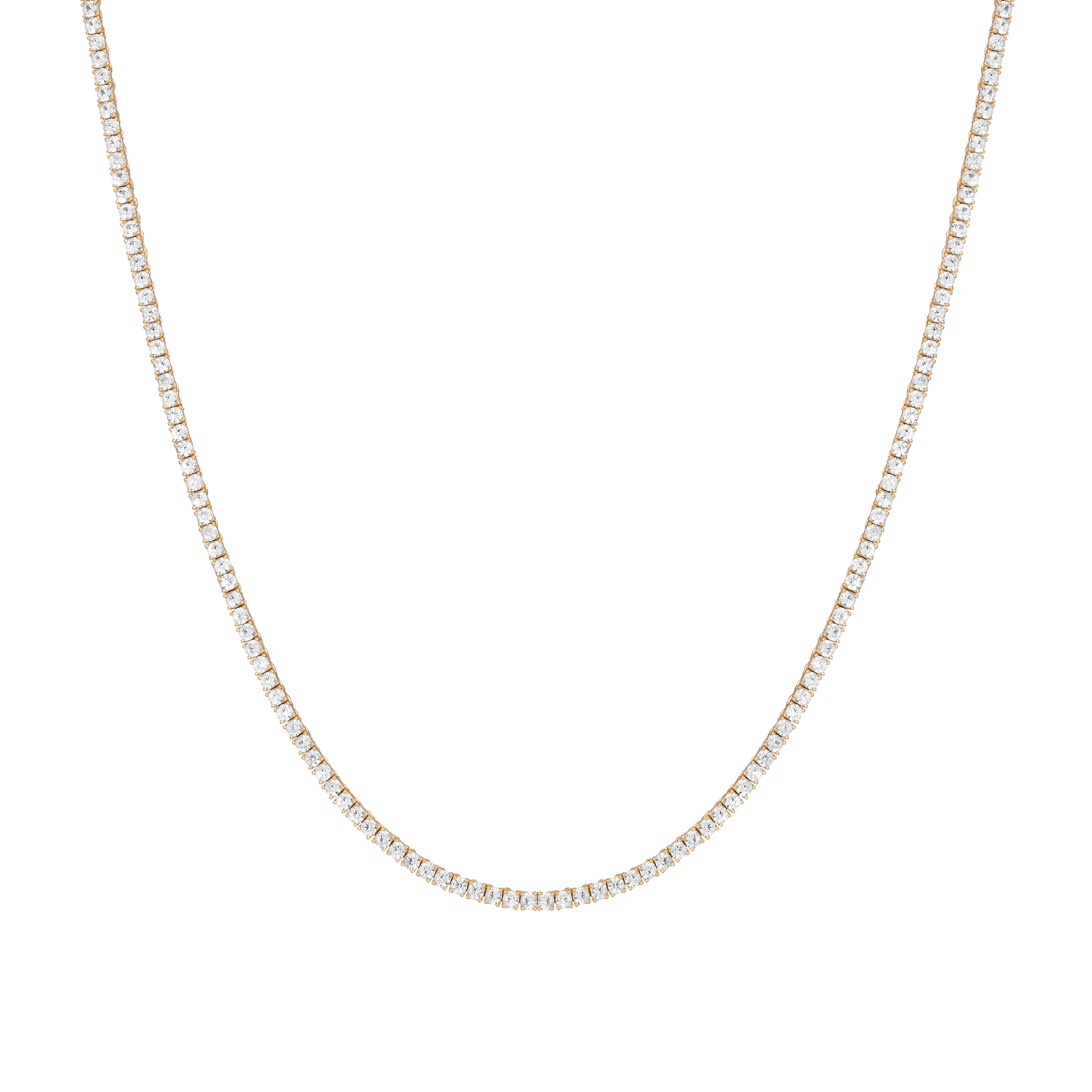 Lab Grown White Sapphire Tennis Necklace