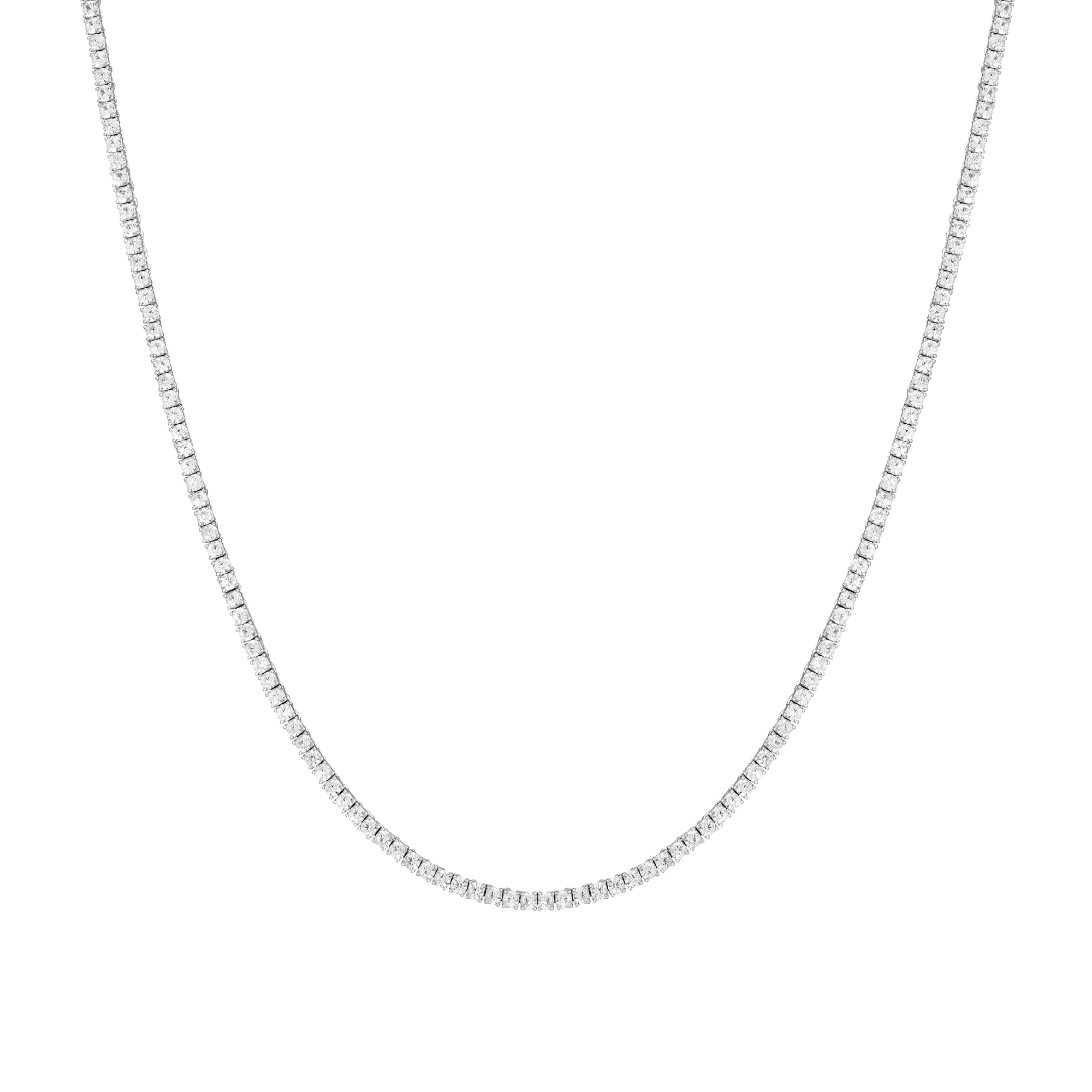 Lab Grown White Sapphire Tennis Necklace