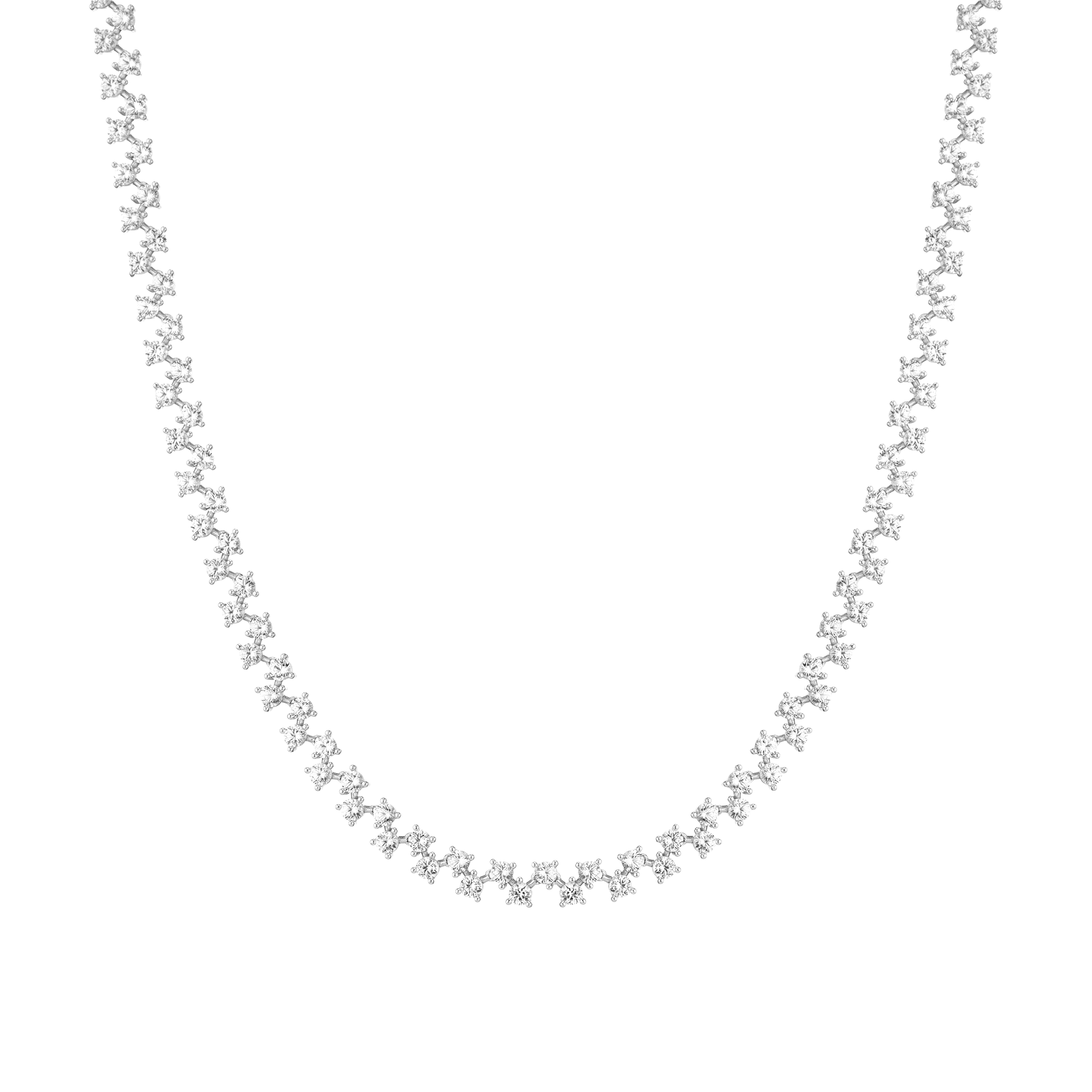 Floating Lab Grown White Sapphire Tennis Necklace