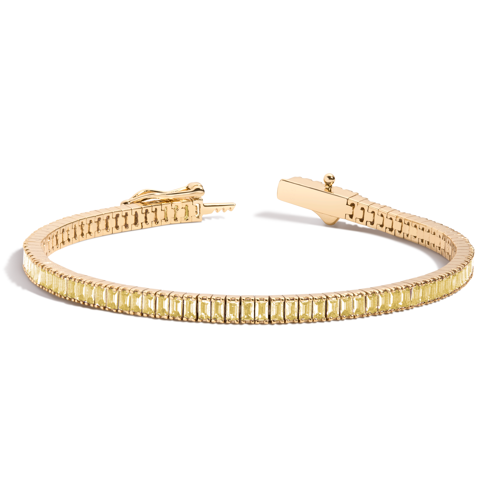 Lab Grown Citrine Baguette Tennis Bracelet