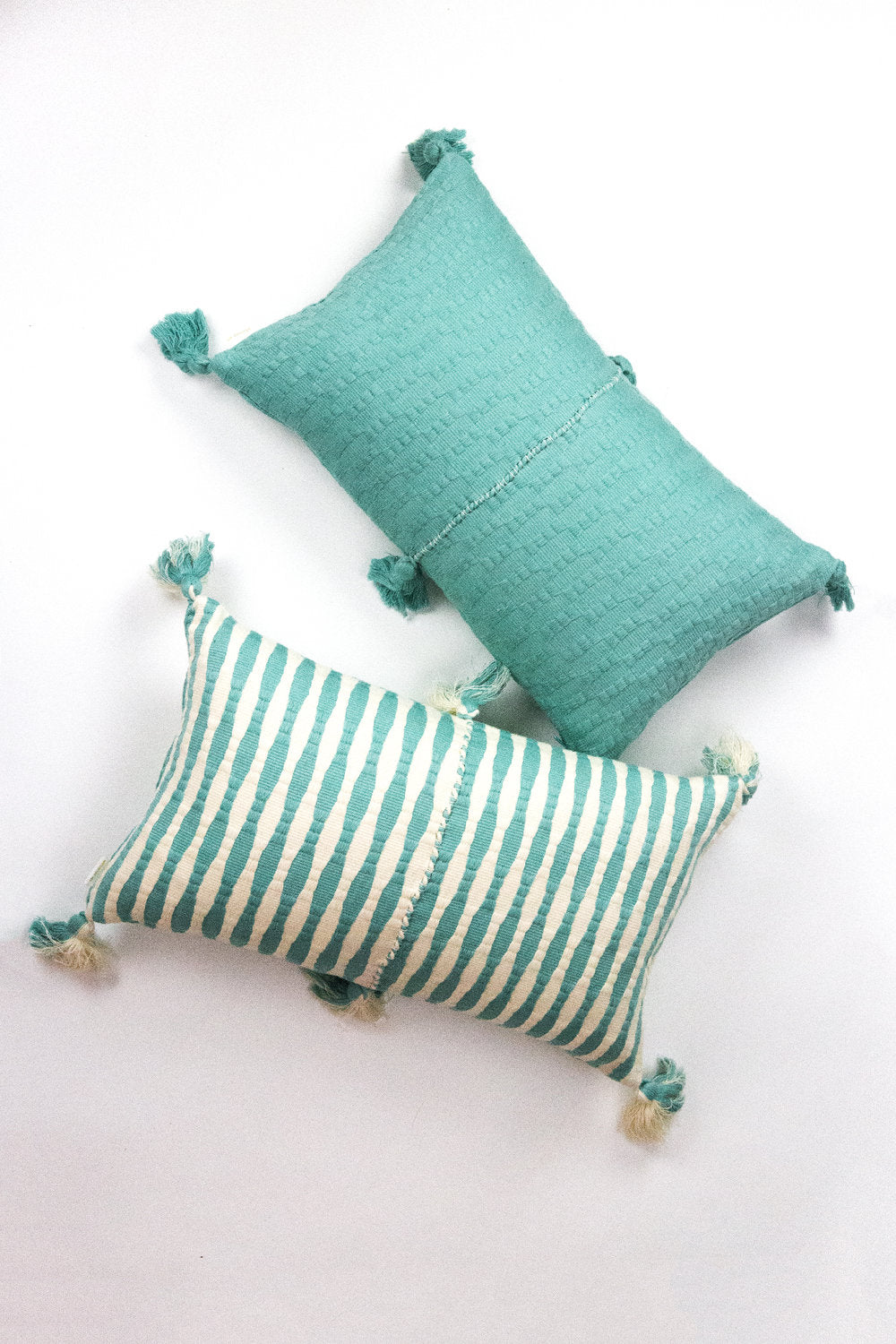 Antigua Pillow (Faded Aqua Striped)