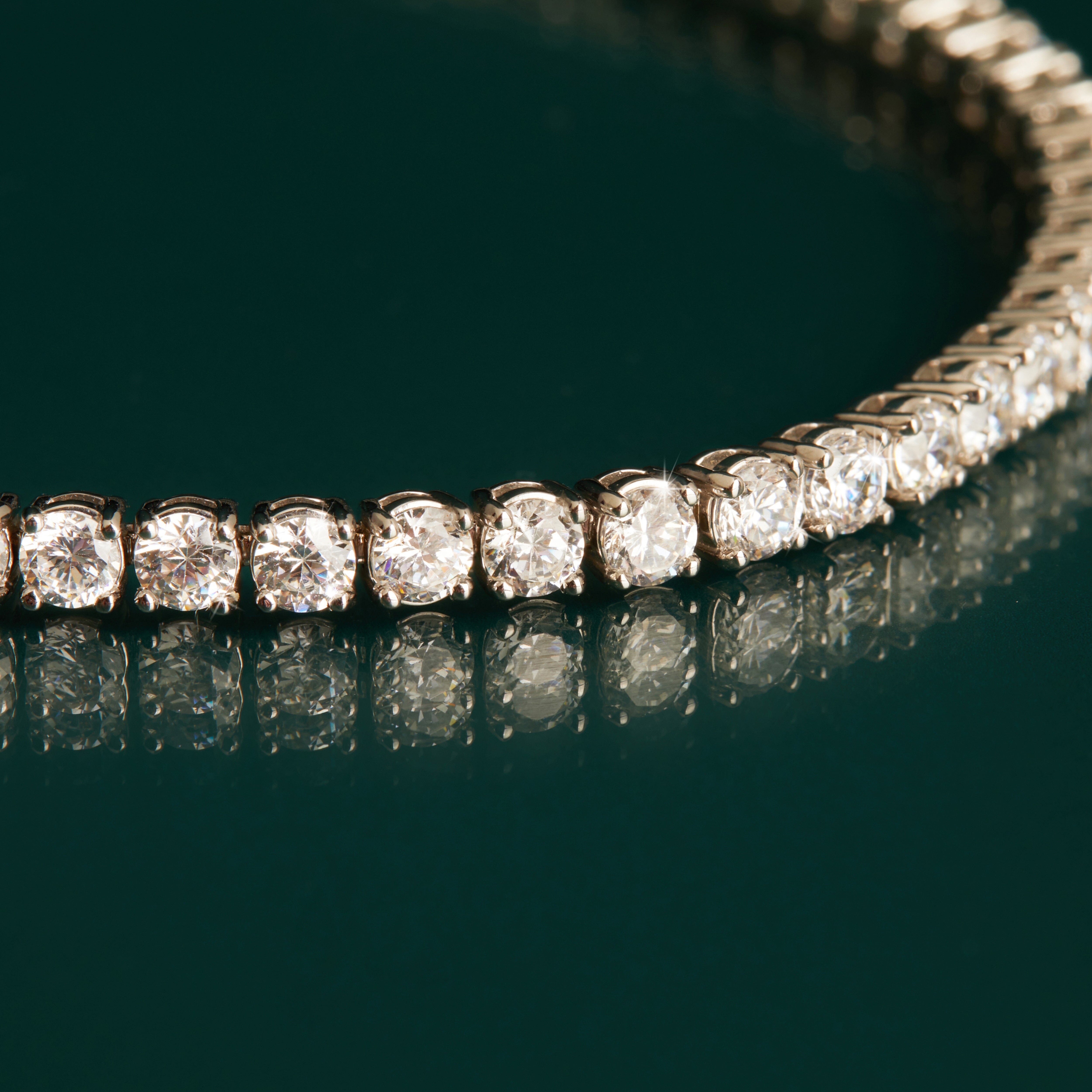 Lab Grown White Sapphire Tennis Bracelet