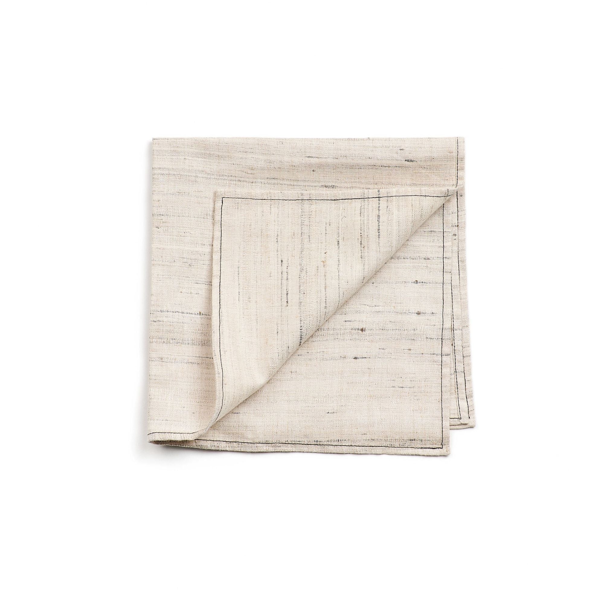 Kora Off White Peace Silk Handloom Napkin Set