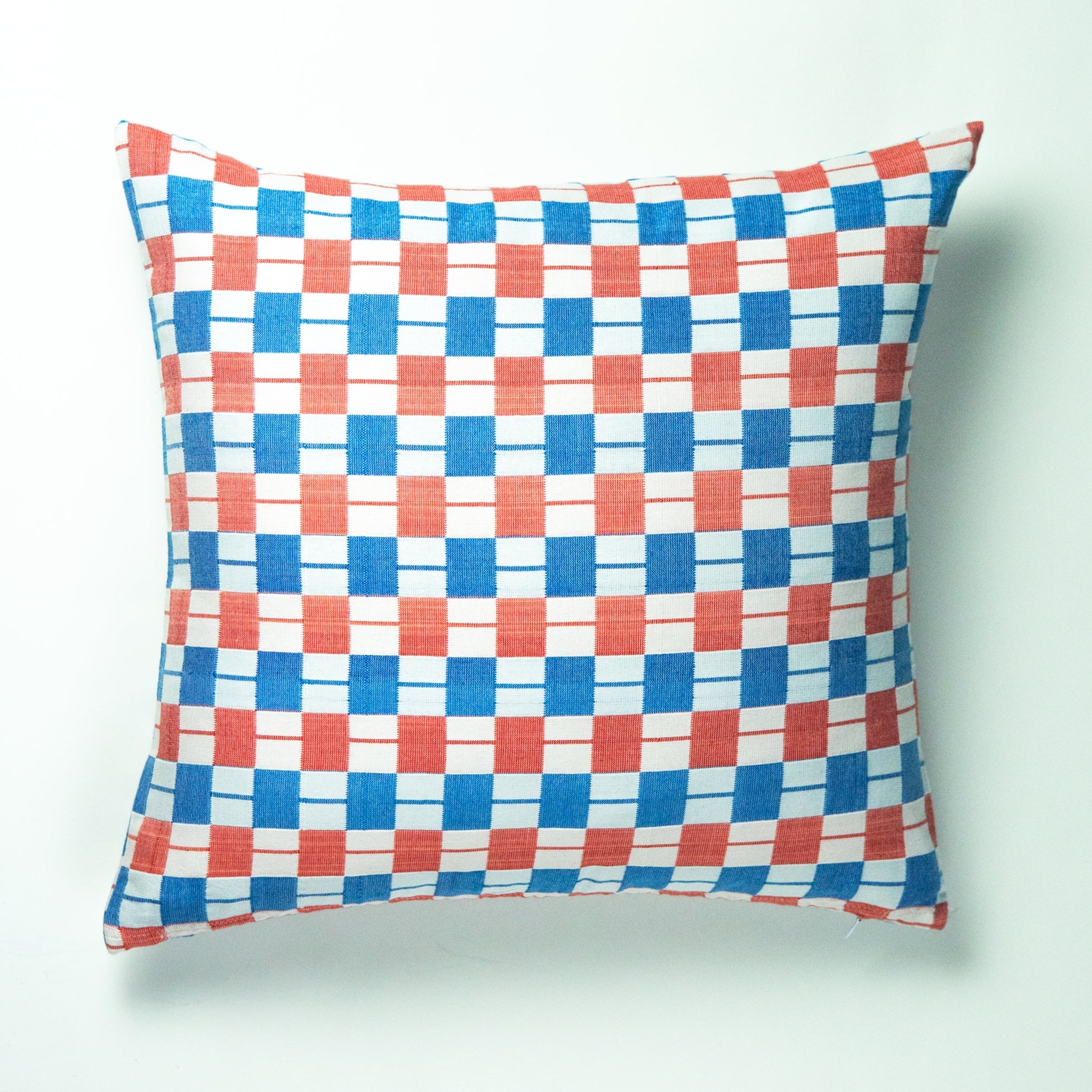 Sujani Pillow (Red & Blue Checkered)