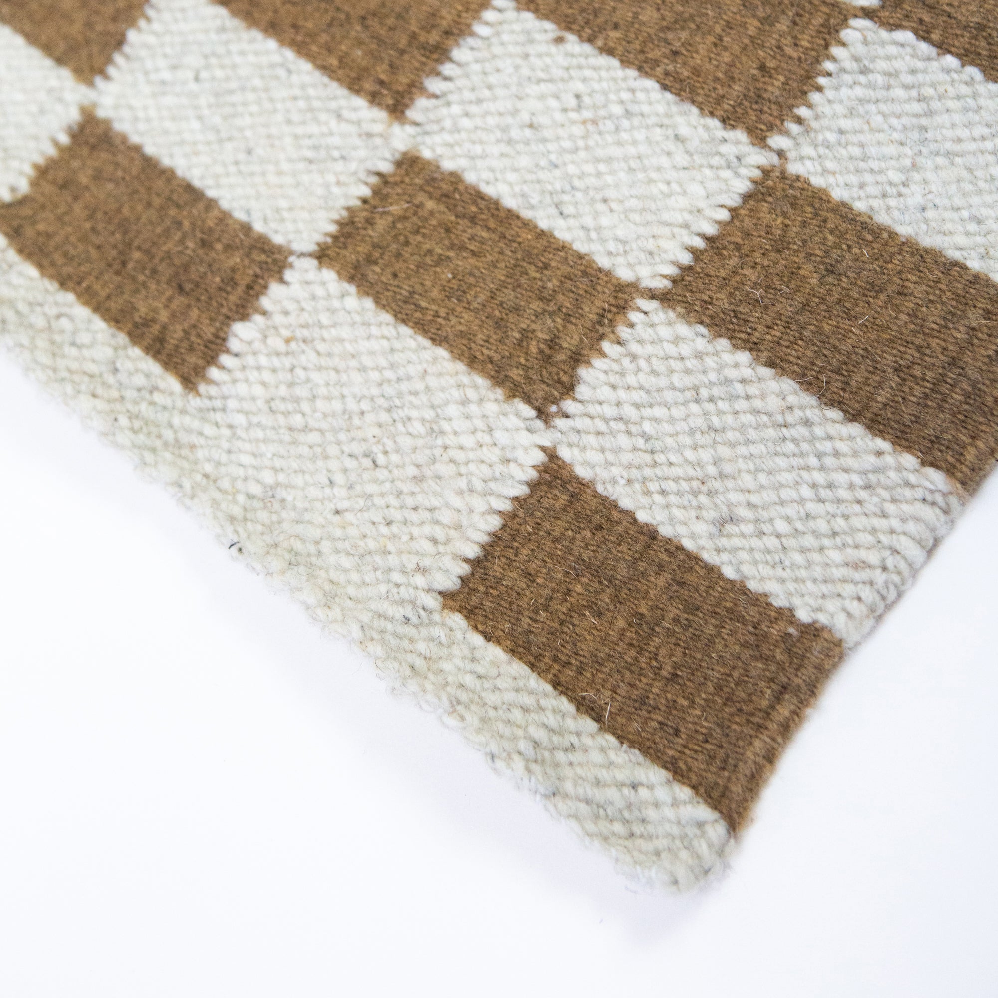 Zapotec Checkered Rug (Umber & Ivory)