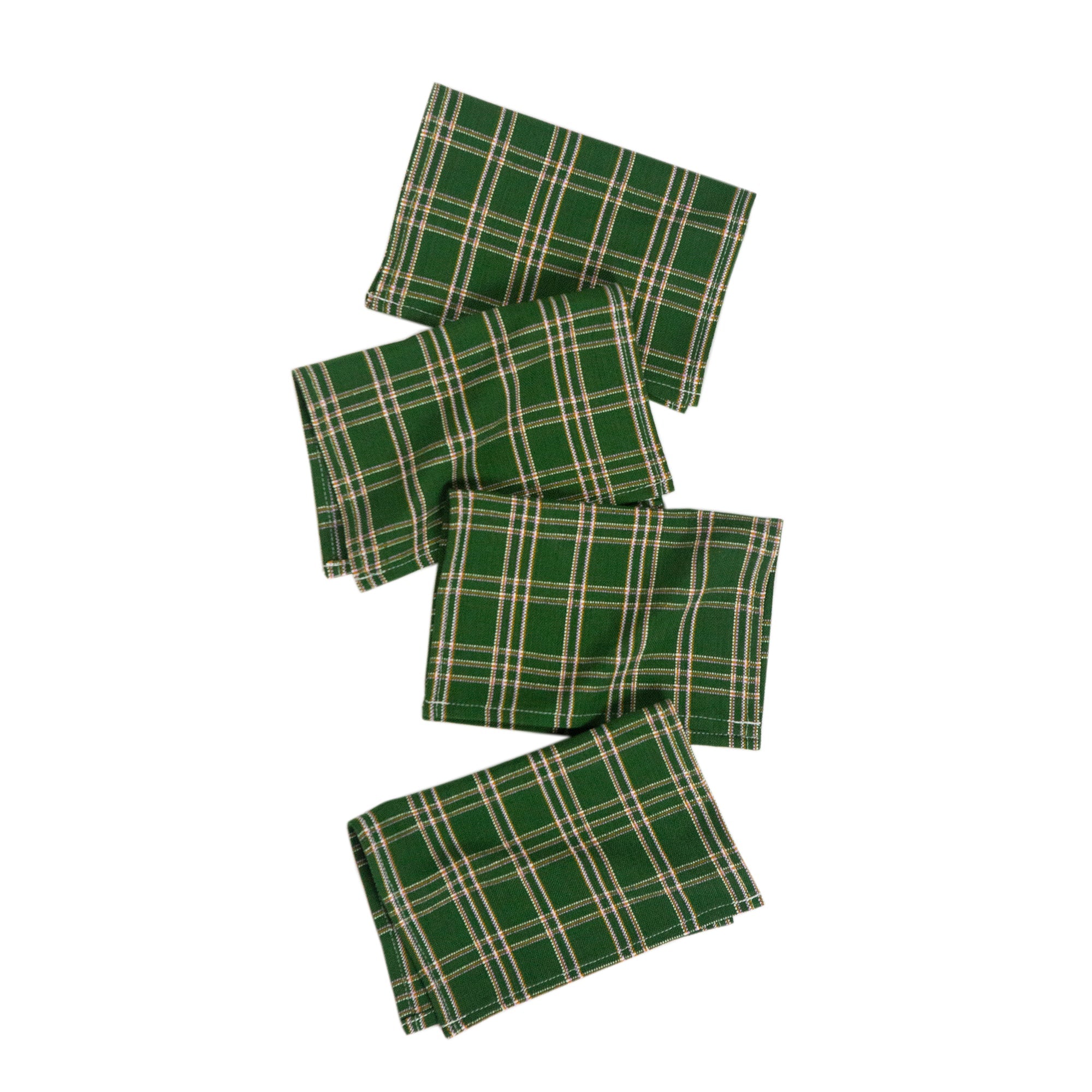Chiapas Plaid Cocktail Napkins (Forest Green)