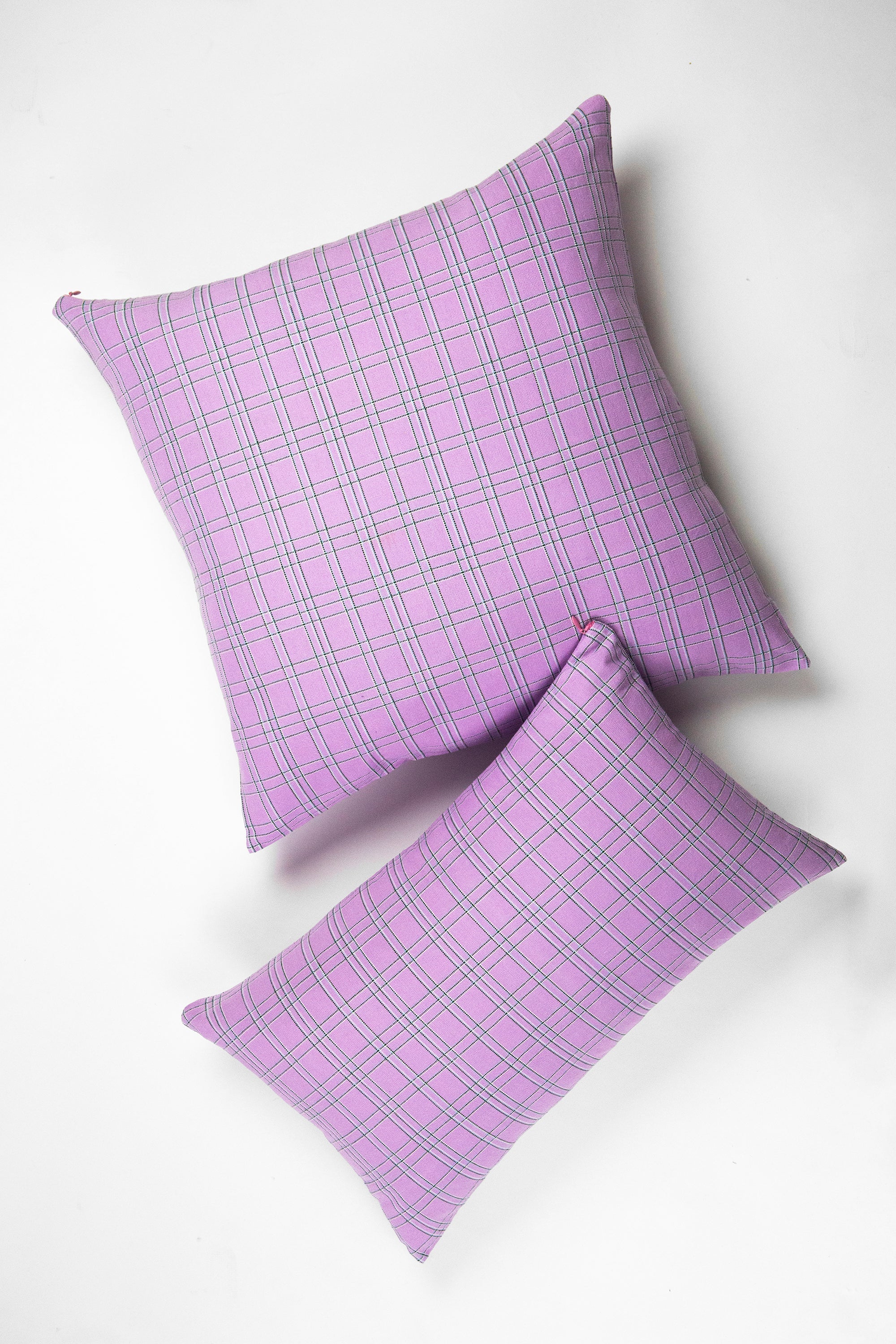 Chiapas Plaid Lilac Pillow