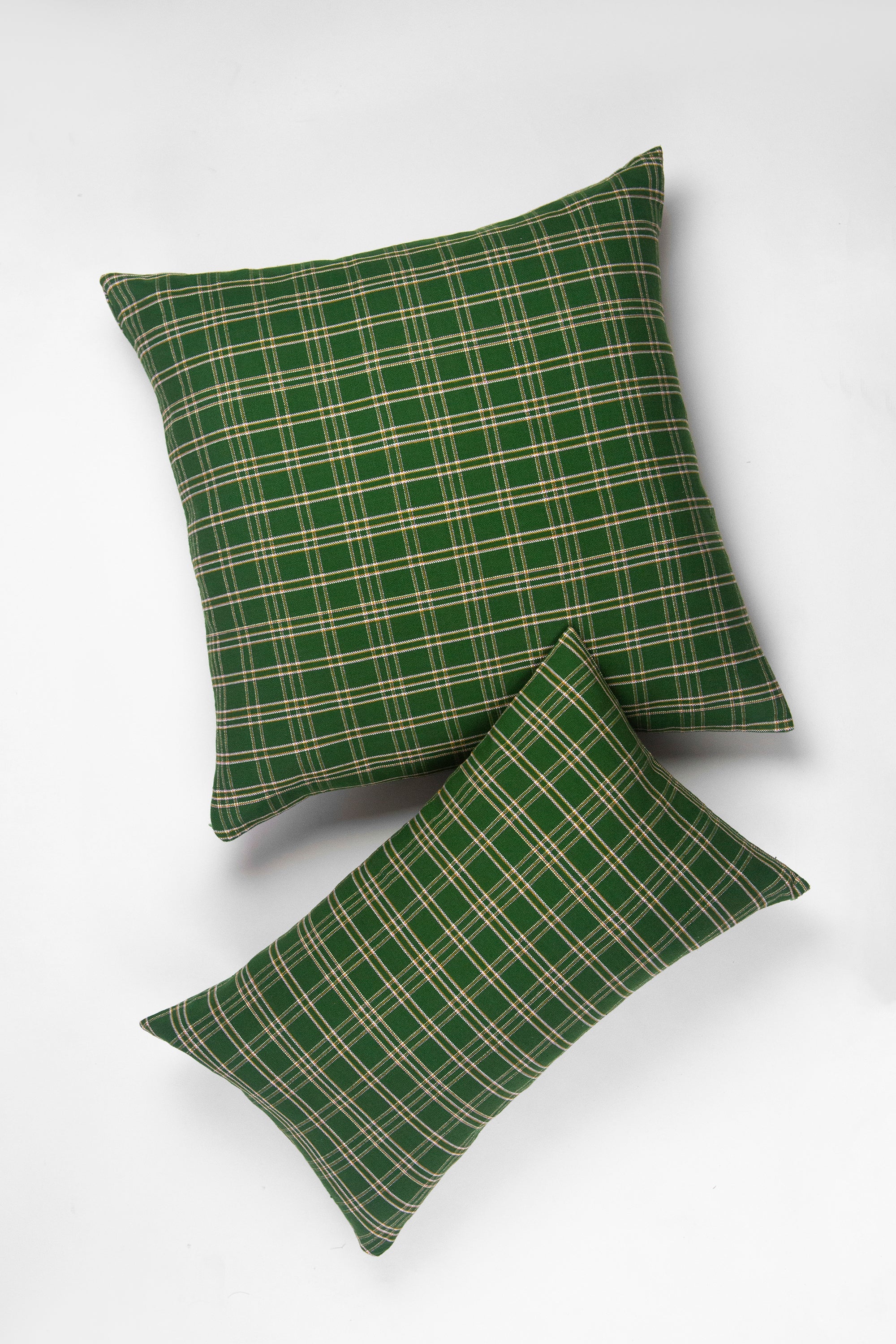 Chiapas Plaid Forest Green Pillows