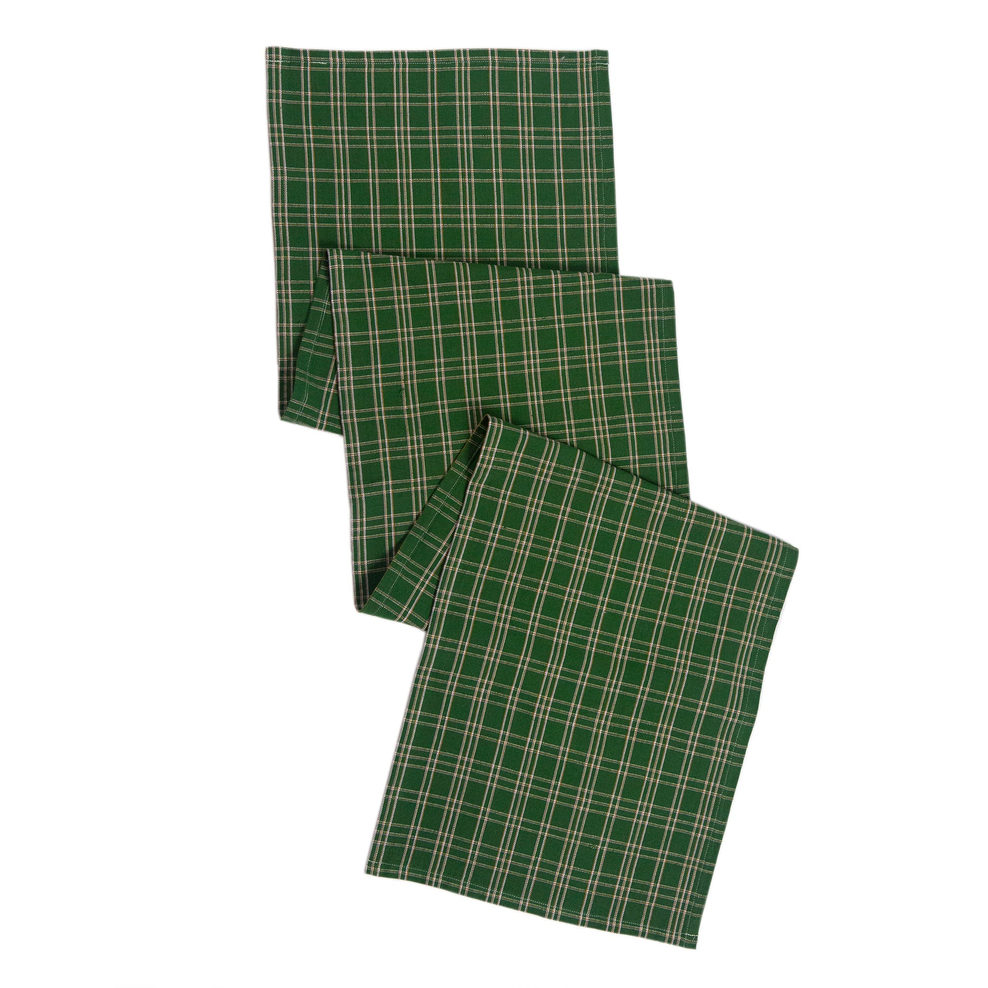 Chiapas Plaid Table Runner (Forest Green)
