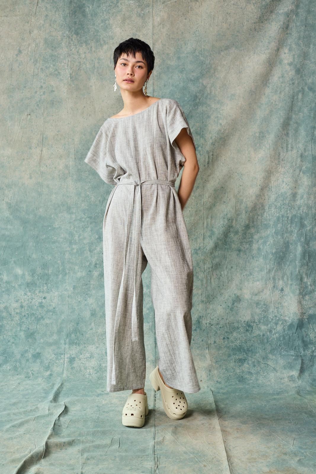 Tie Back Jumpsuit (Oyster)
