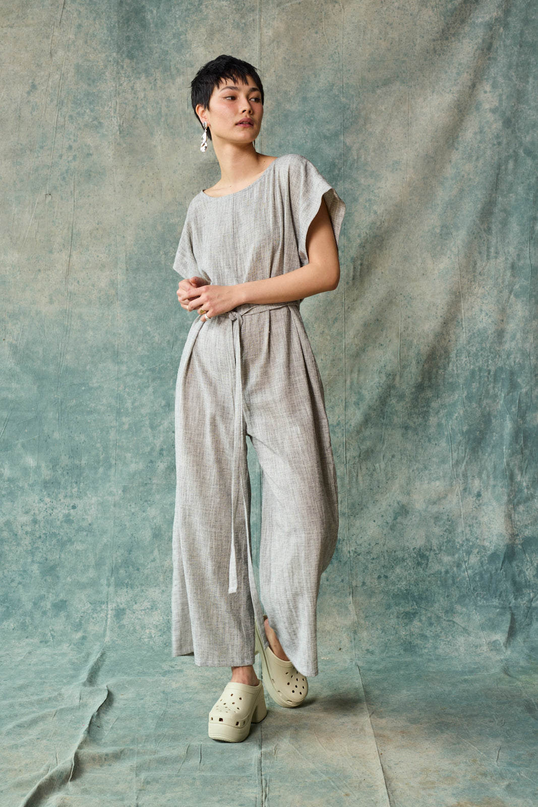 Tie Back Jumpsuit (Oyster)