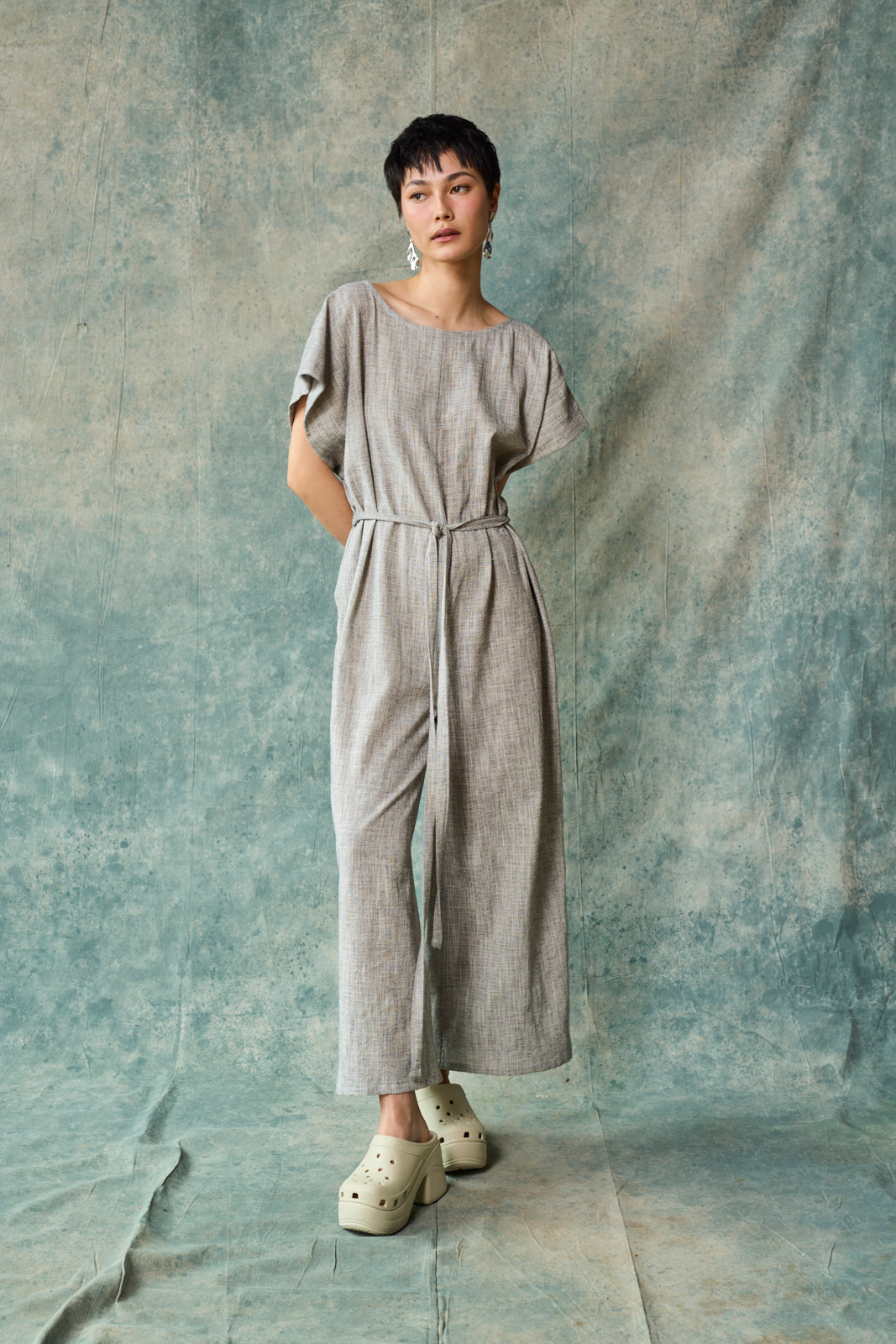 Tie Back Jumpsuit (Oyster)