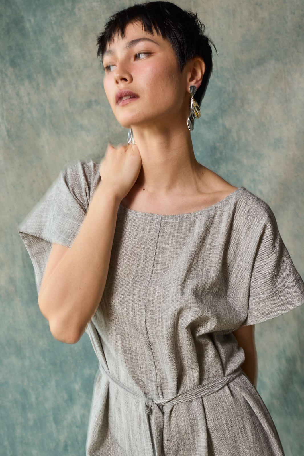 Tie Back Jumpsuit (Oyster)