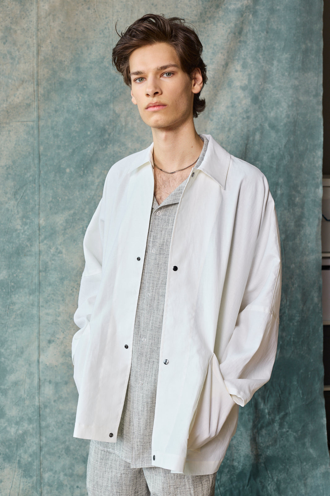 Gender-Neutral Oversized Shirt Jacket (Paper)