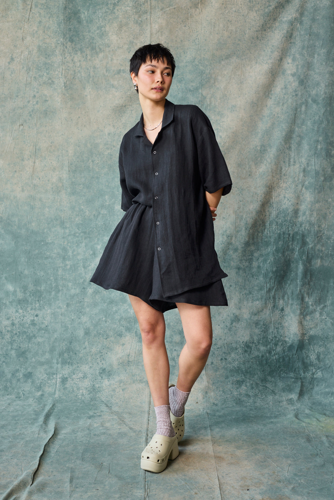 Culotte Short (Black Linen)