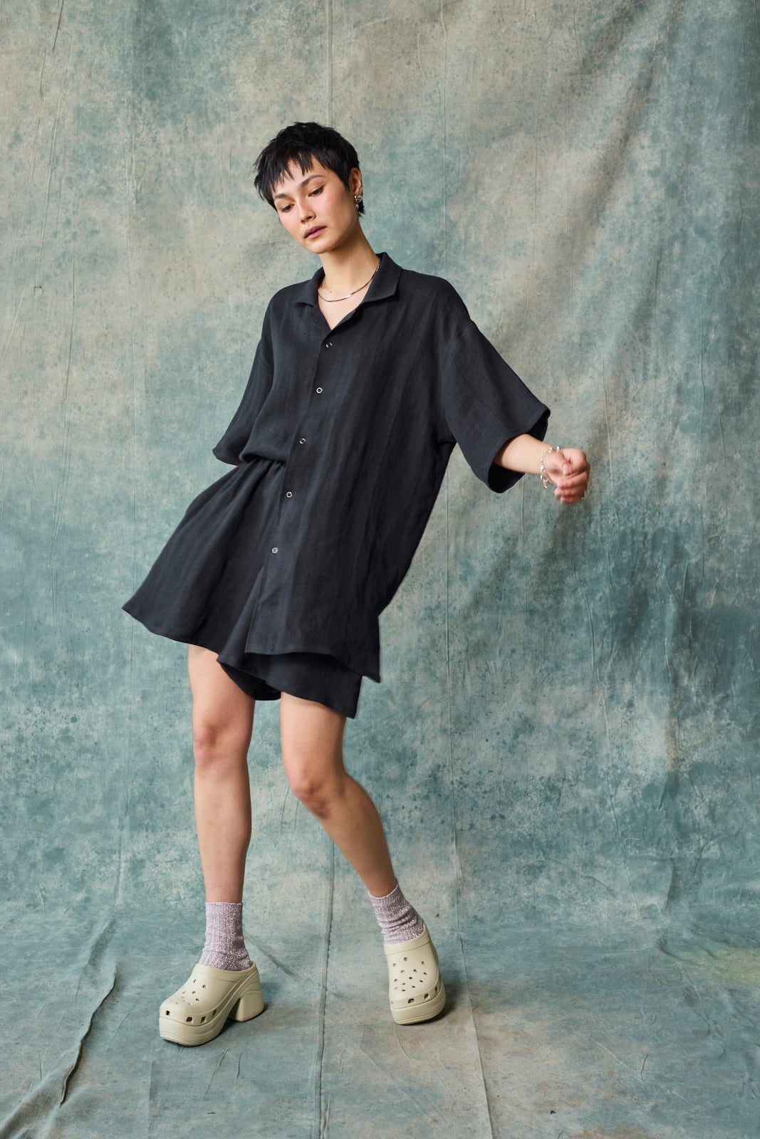 Culotte Short (Black Linen)