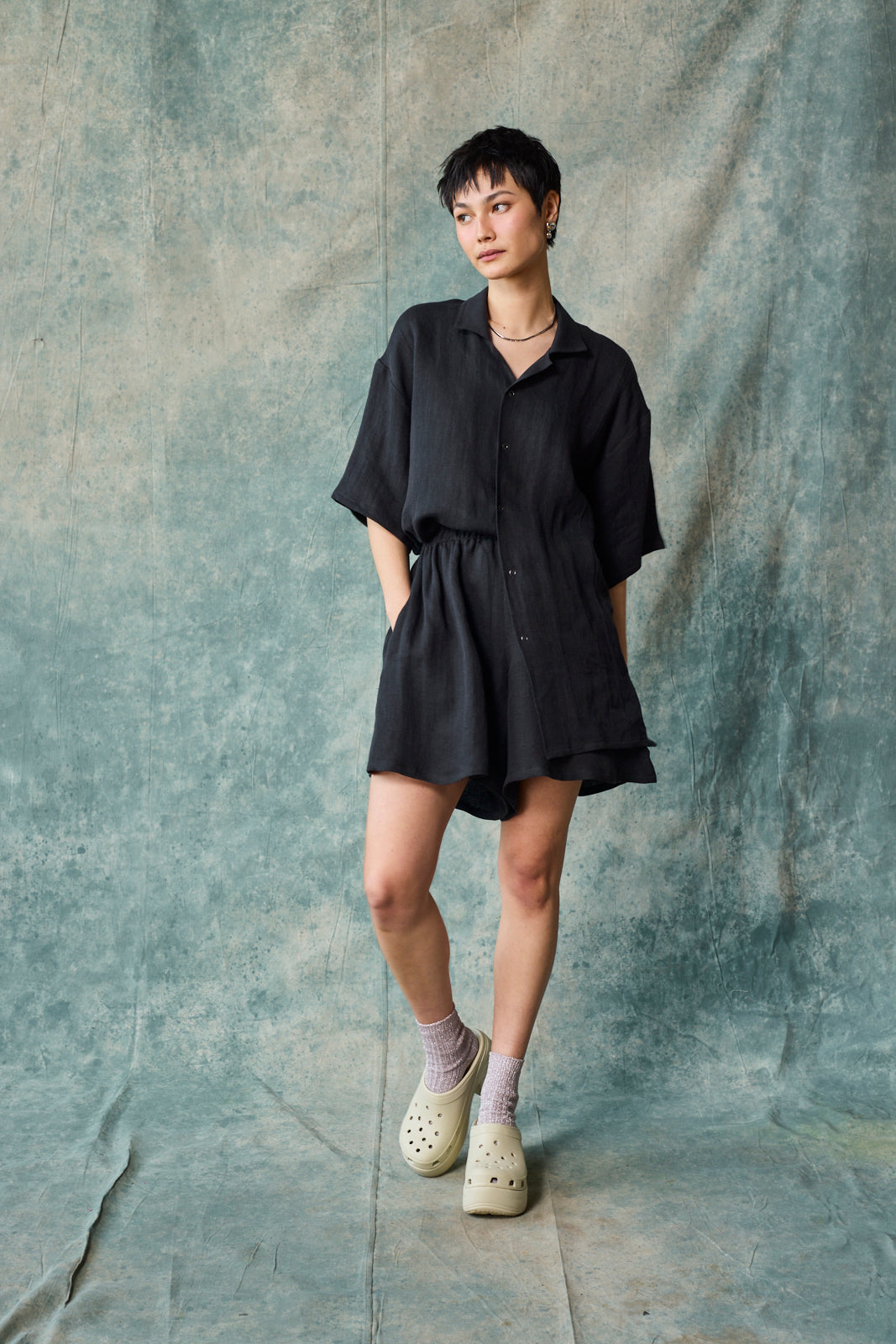 Culotte Short (Black Linen)
