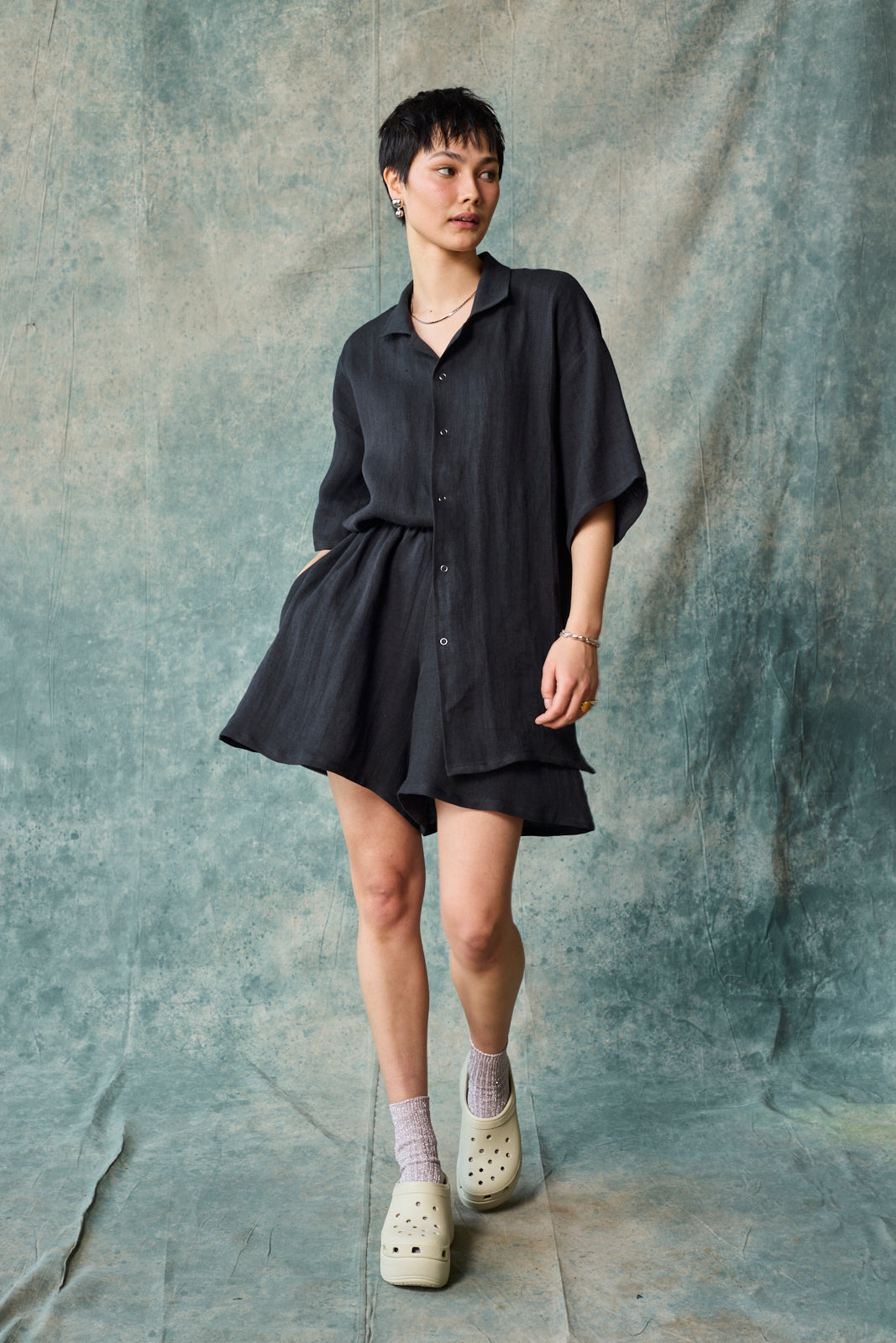 Culotte Short (Black Linen)