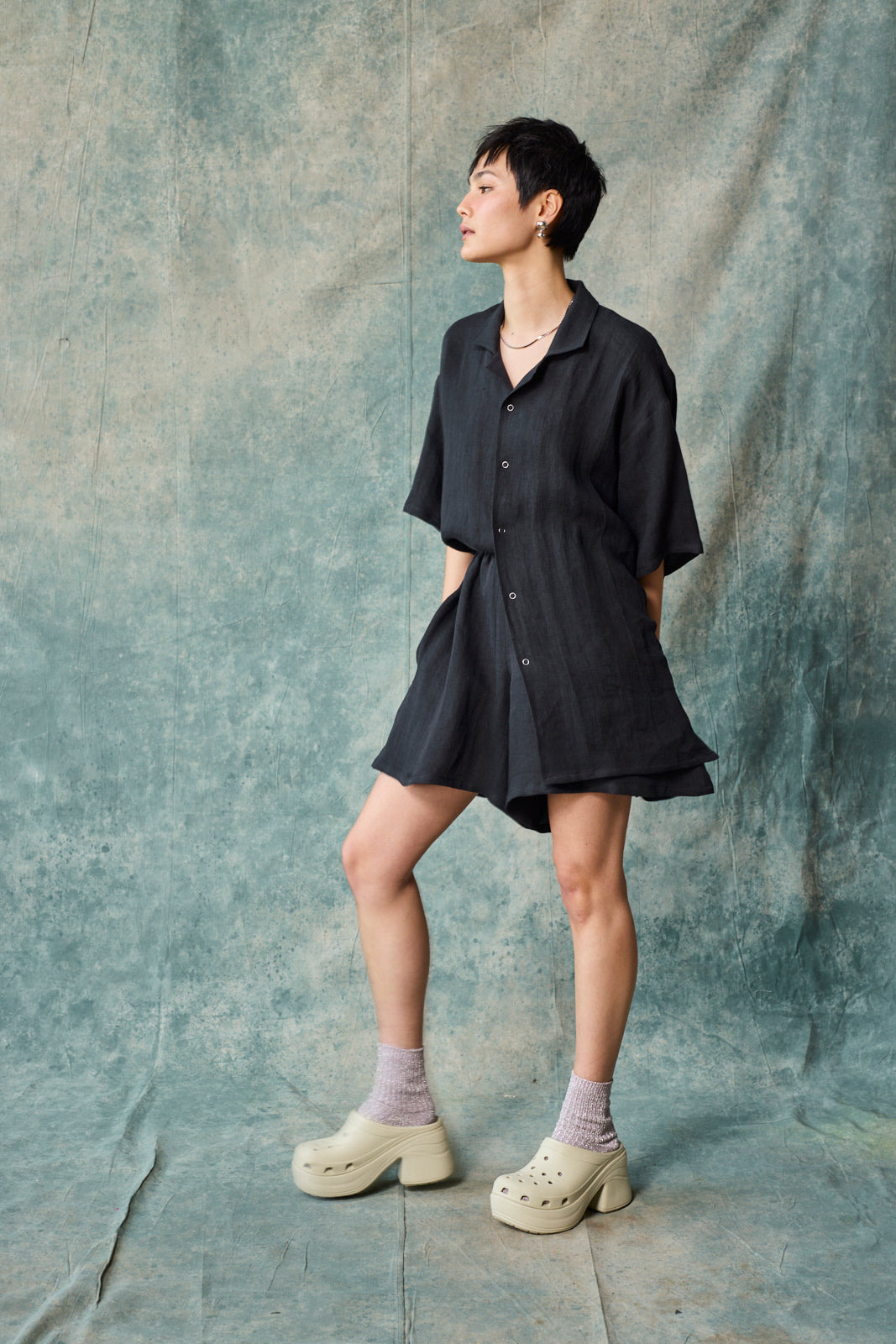 Culotte Short (Black Linen)