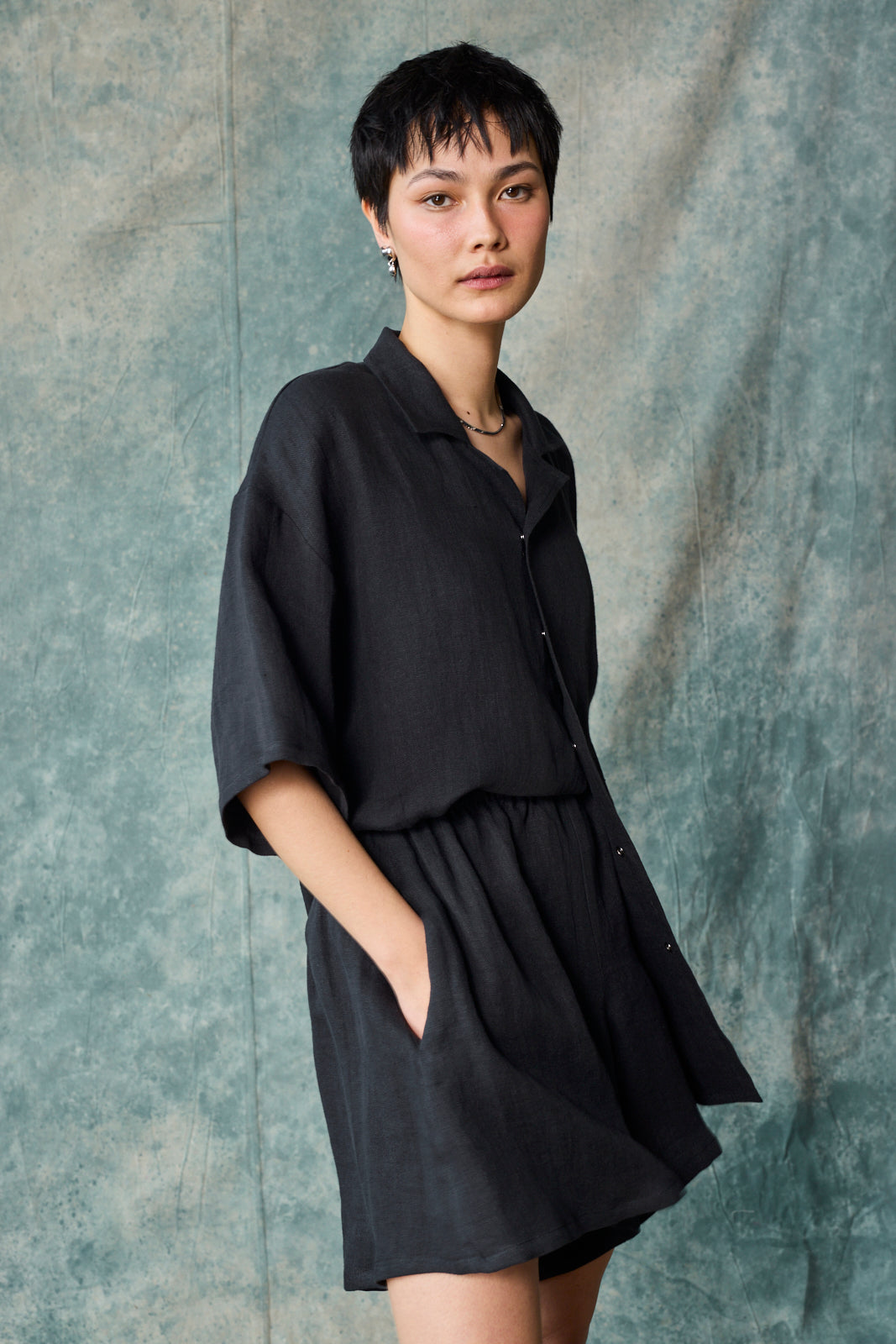Culotte Short (Black Linen)