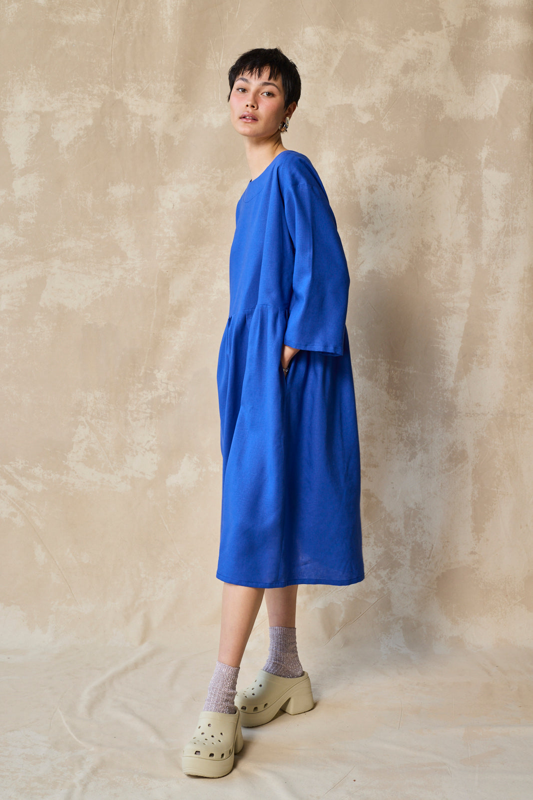 Foldover Dress (Lapis)