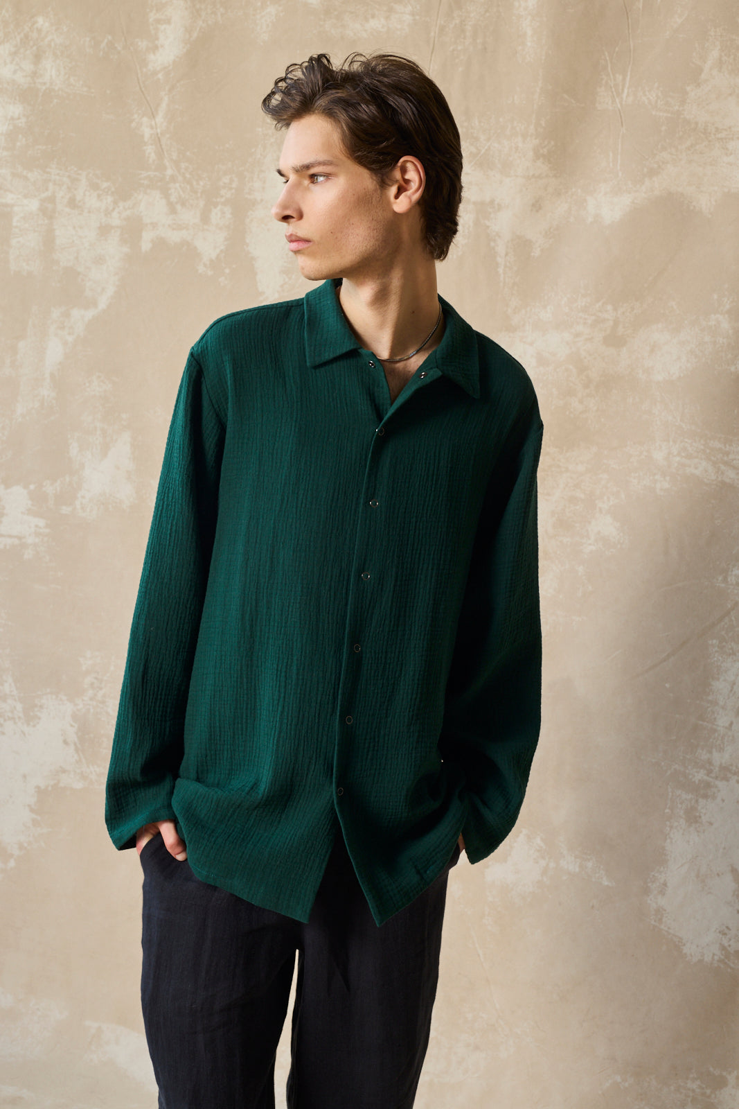 Gender-Neutral Snap Shirt (Nori)