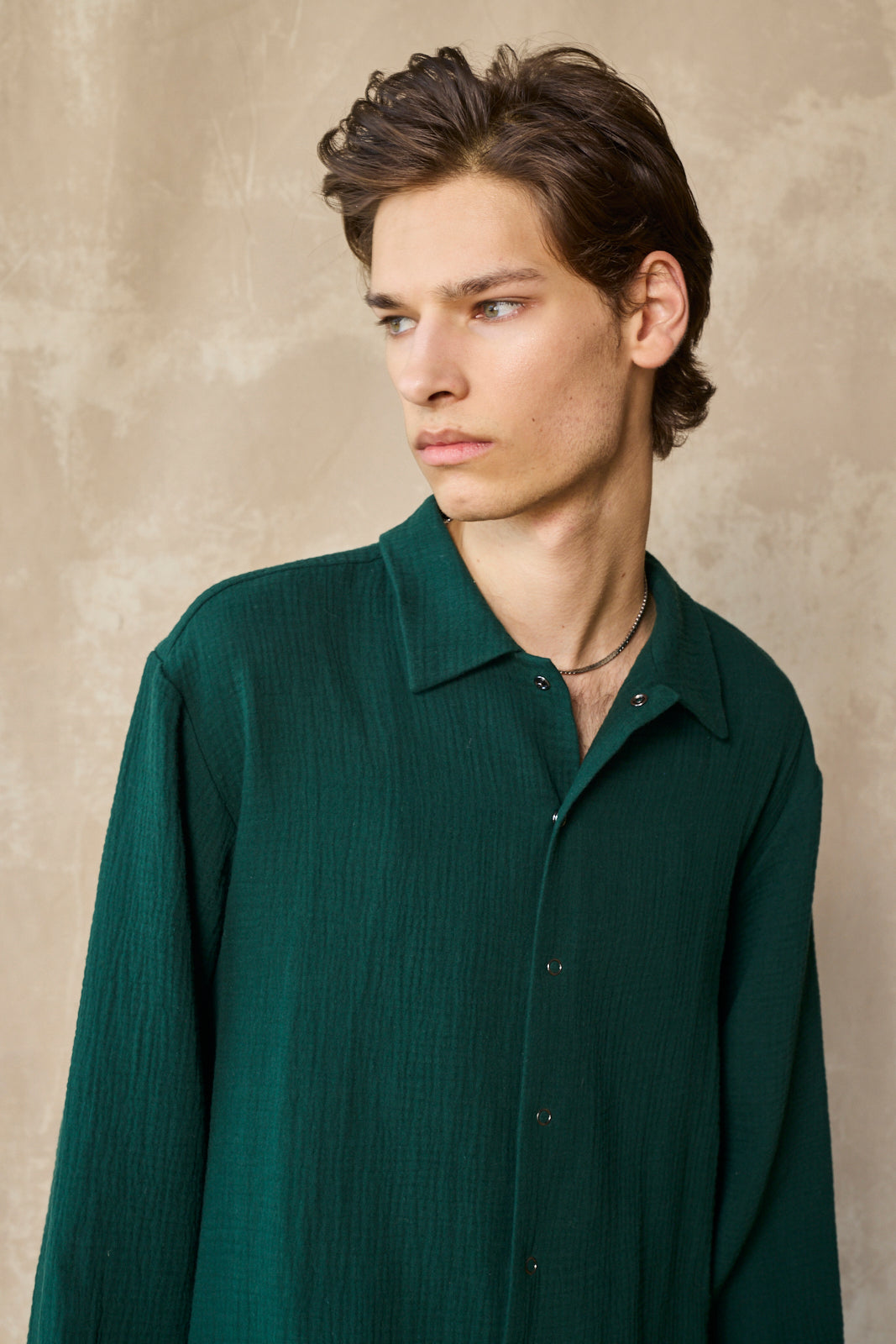 Gender-Neutral Snap Shirt (Nori)