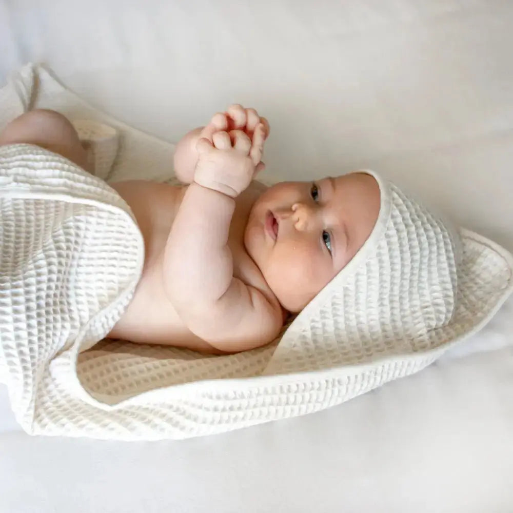 Bamboo Waffle Hooded Baby Towel