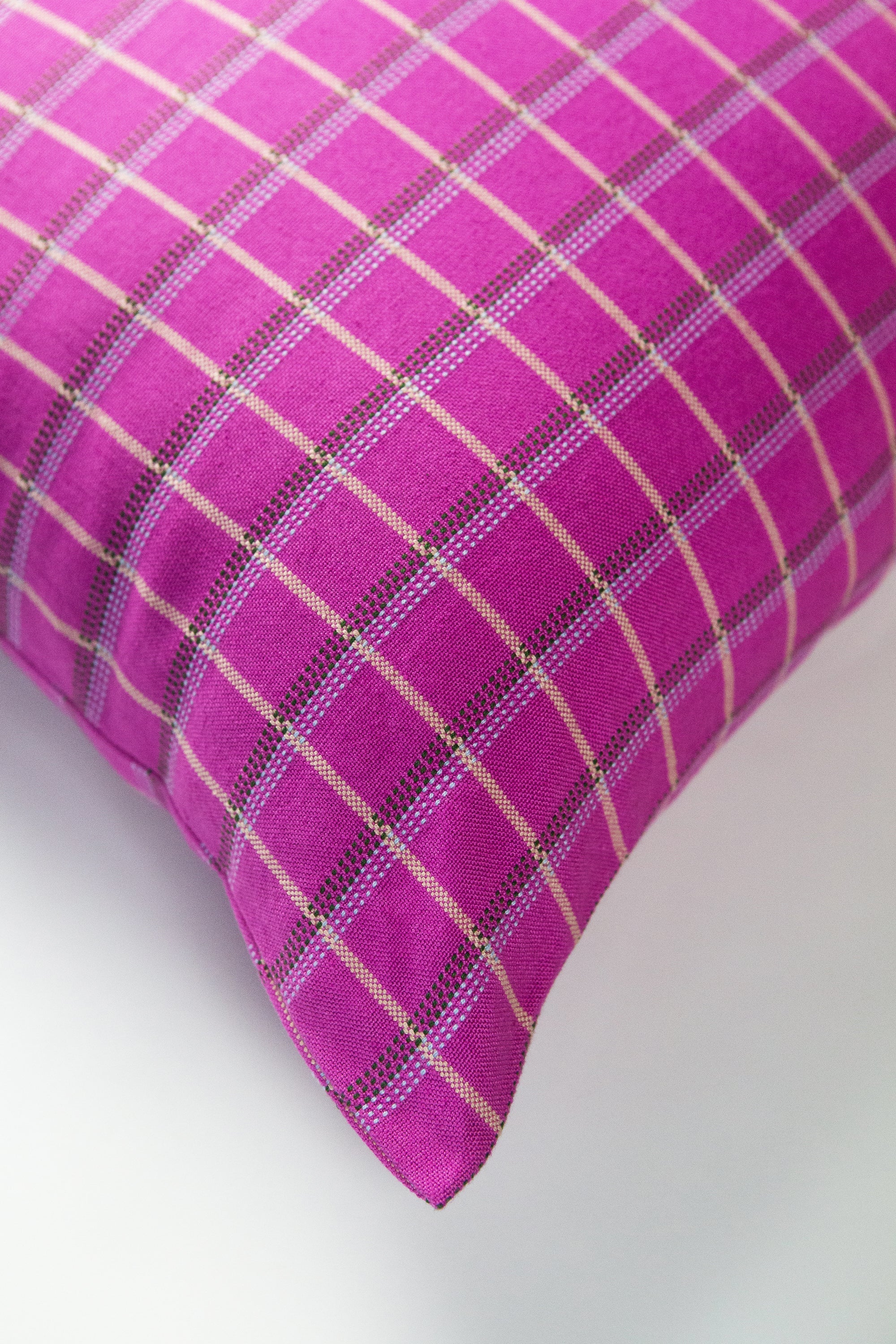 San Lucas Pink Plaid Pillow