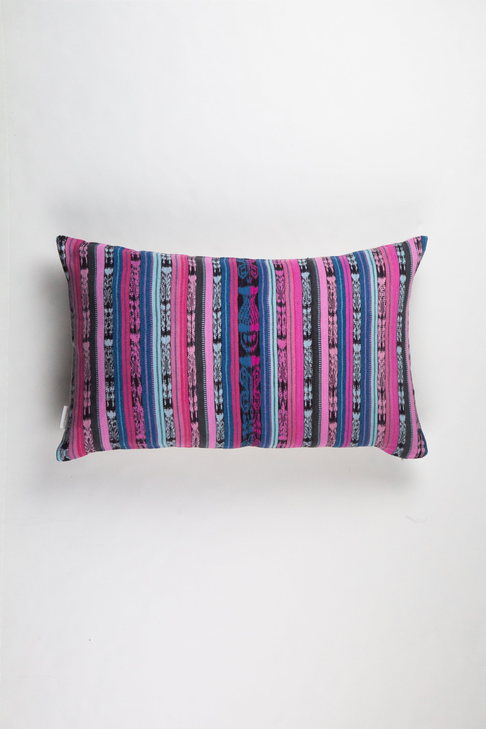 Vintage 90s Ikat Pillow (Pink & Blue)