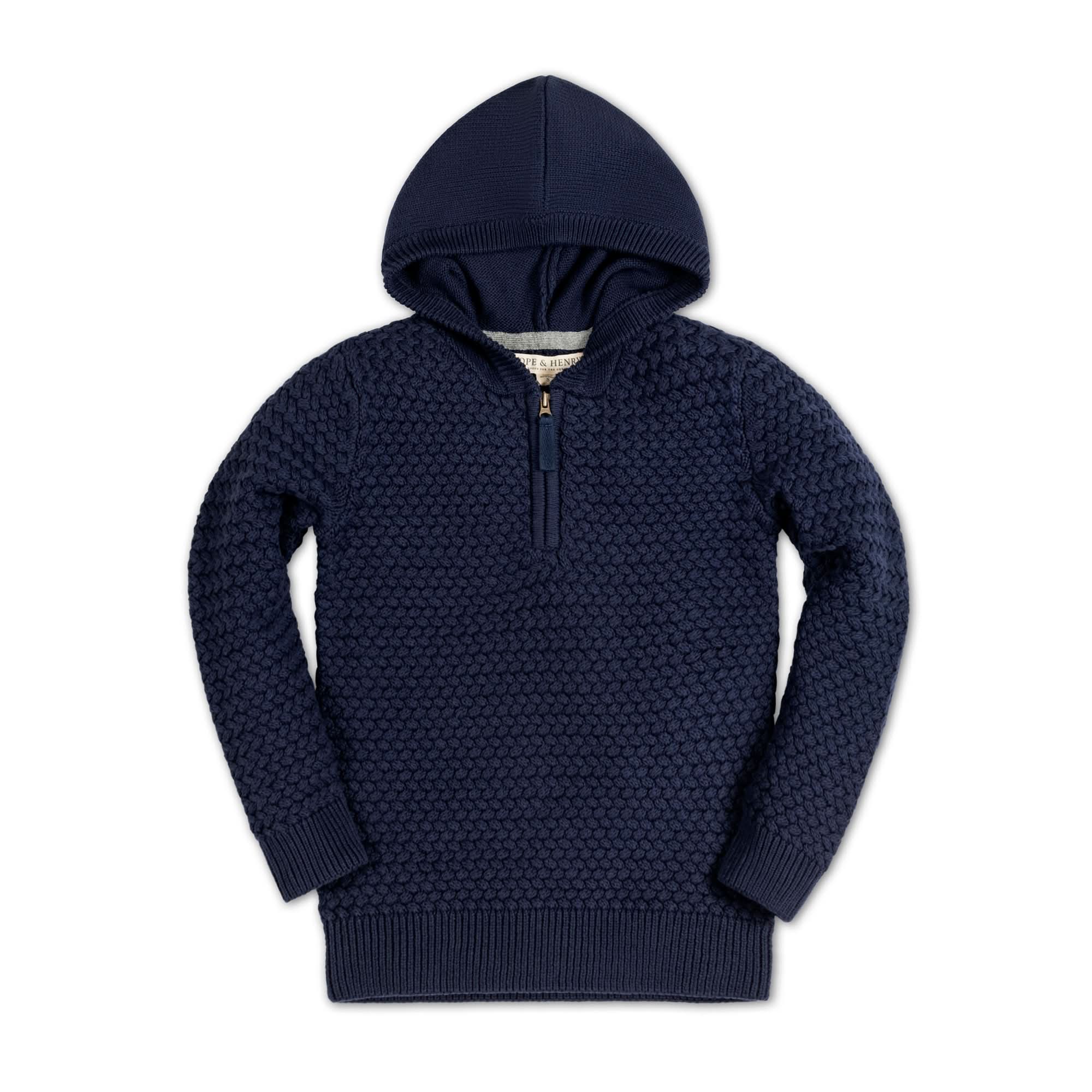 Hooded Half Zip Sweater (Navy 3M-24M)