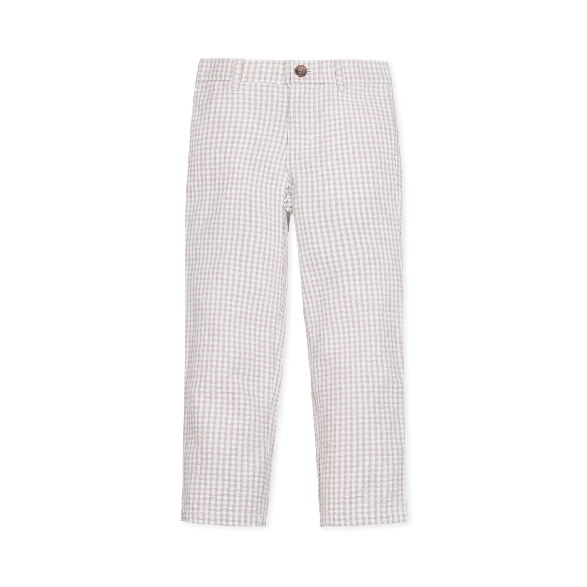 Seersucker Suit Pant (Taupe Gingham 2T-12)