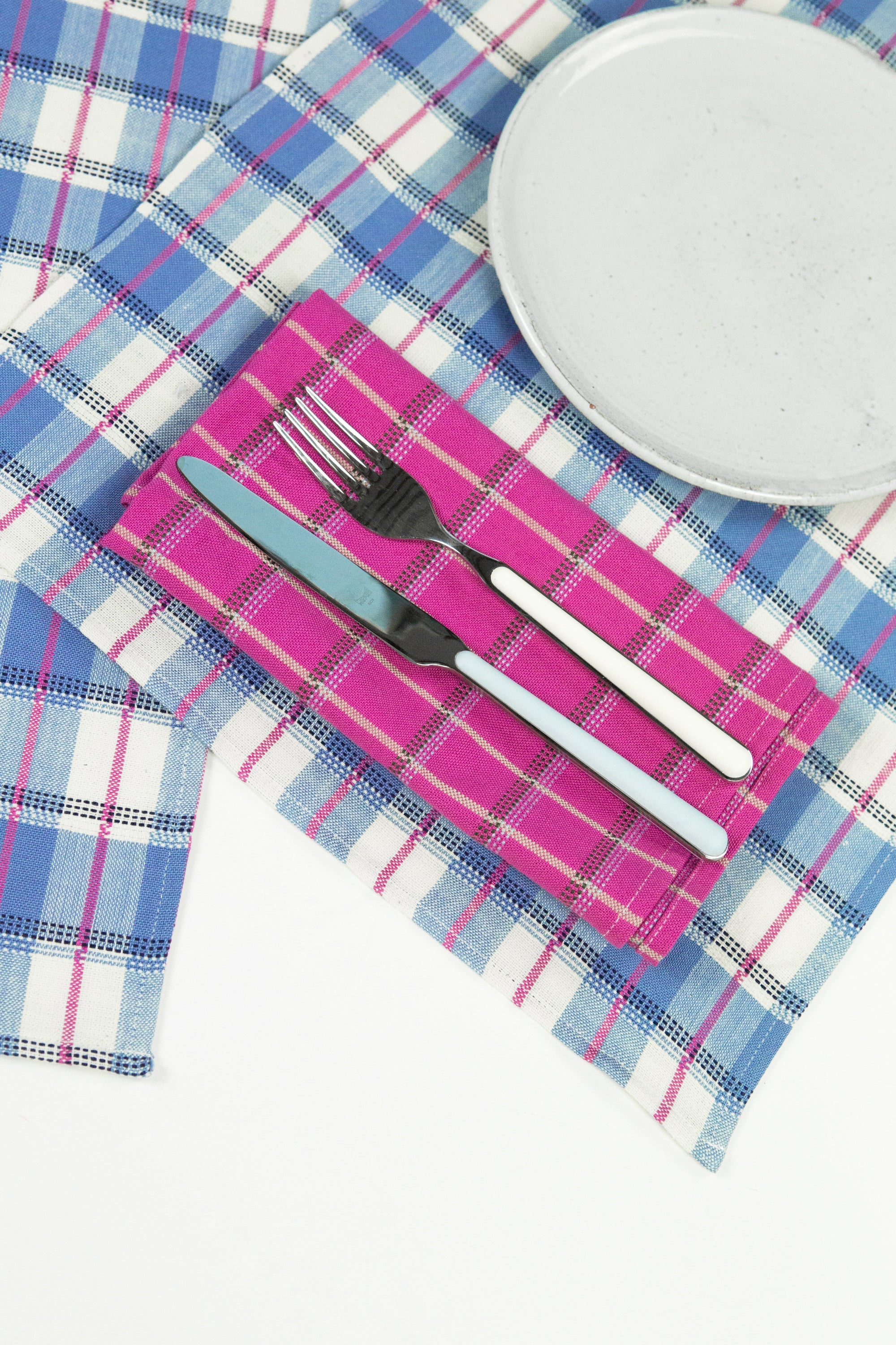 San Andres Gingham Placemat (Blue & White)
