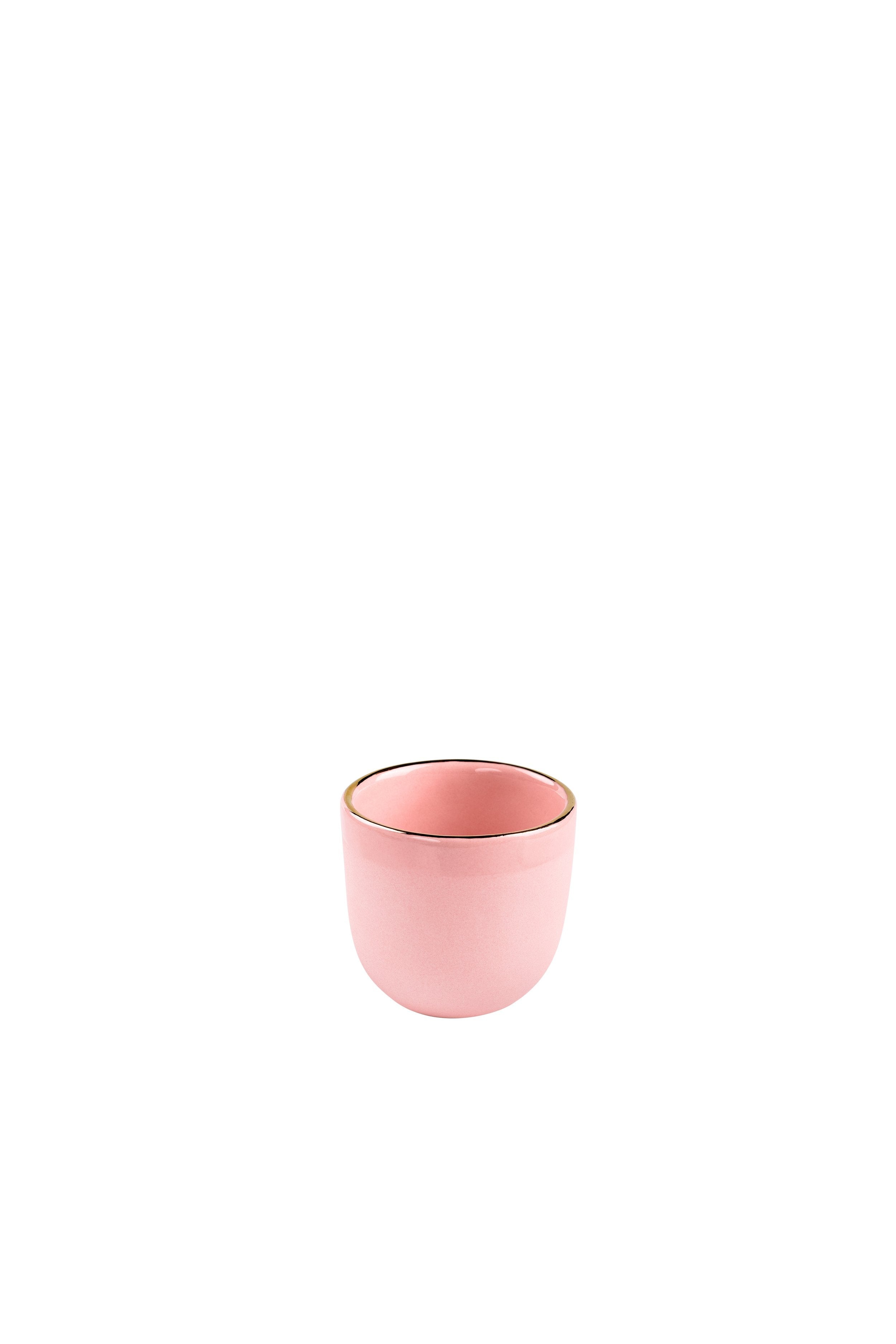 Porcelain Espresso Cup with Gold Rim (Powder Pink)