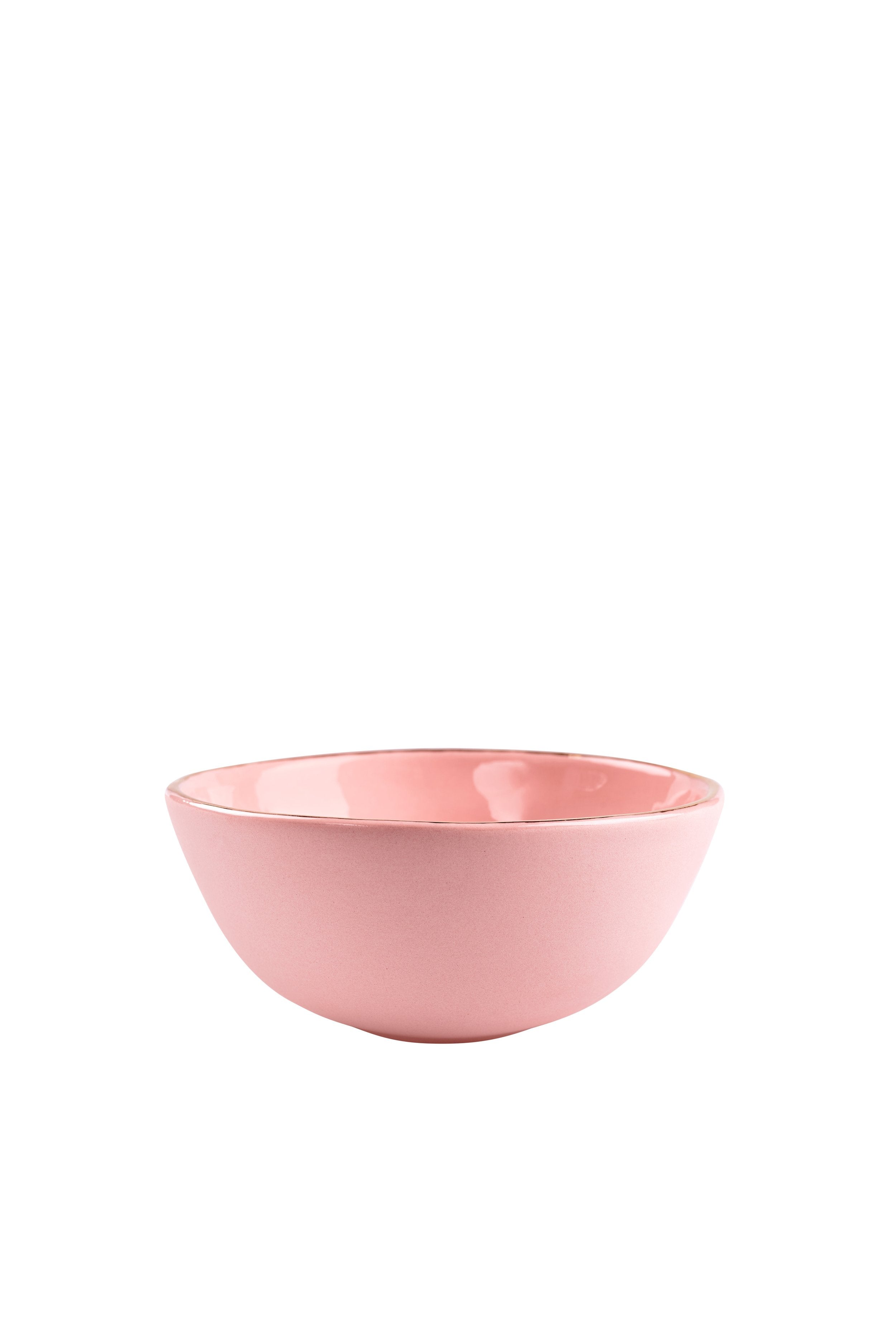 Porcelain Bowl with Gold Rim (Powder Pink)